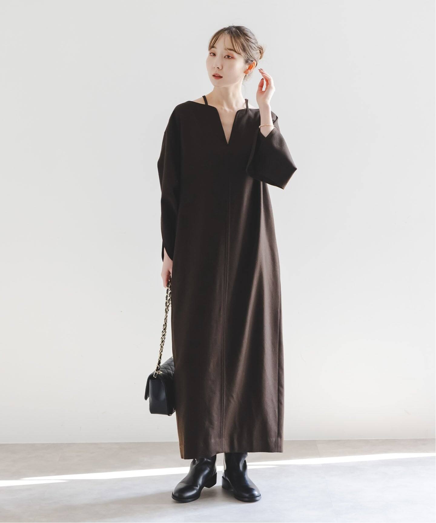 ウールフラノカフタンドレス（ワンピース）｜NOBLE（ノーブル）の通販