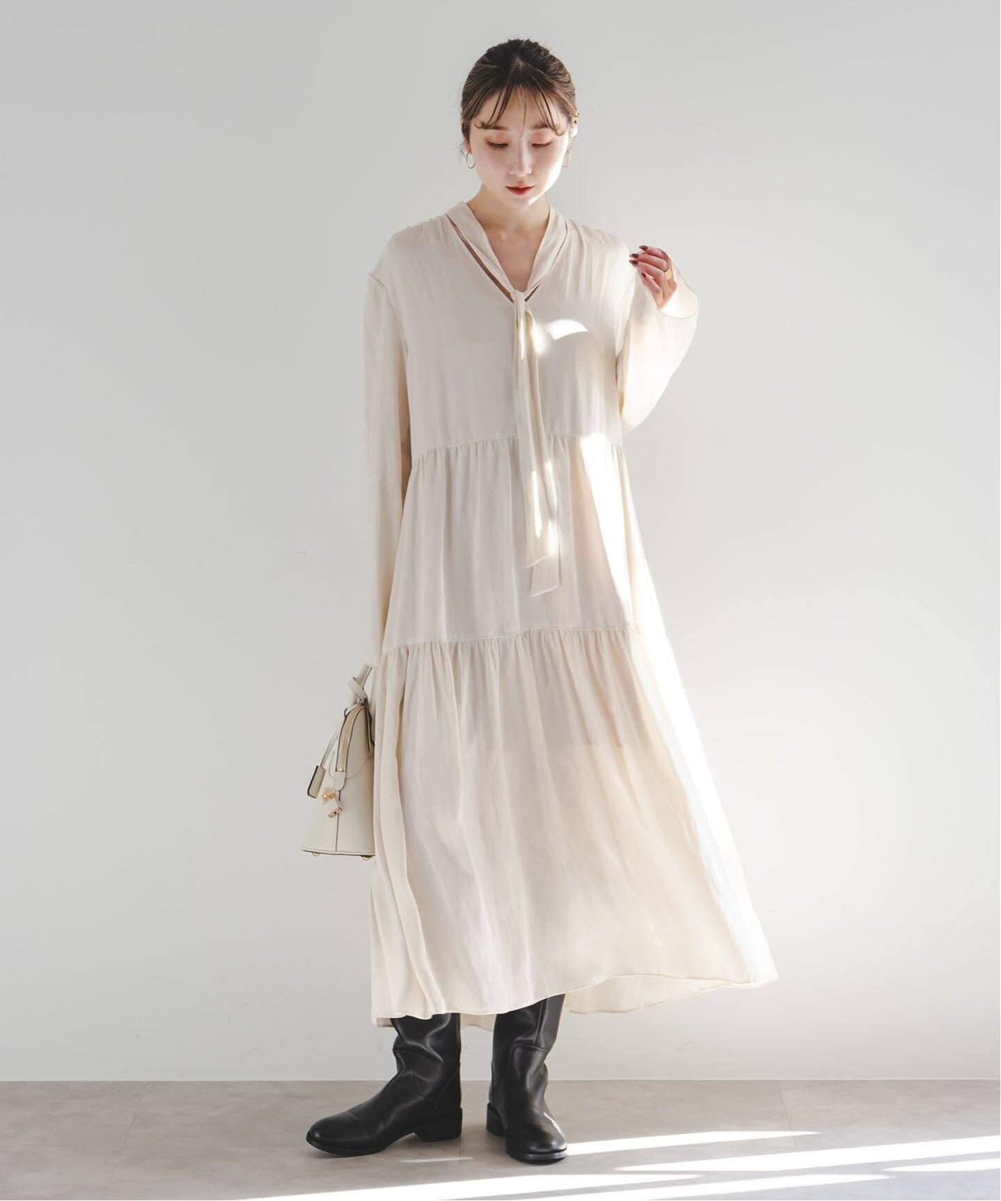 ティアードボウタイワンピース（ワンピース）｜NOBLE（ノーブル）の