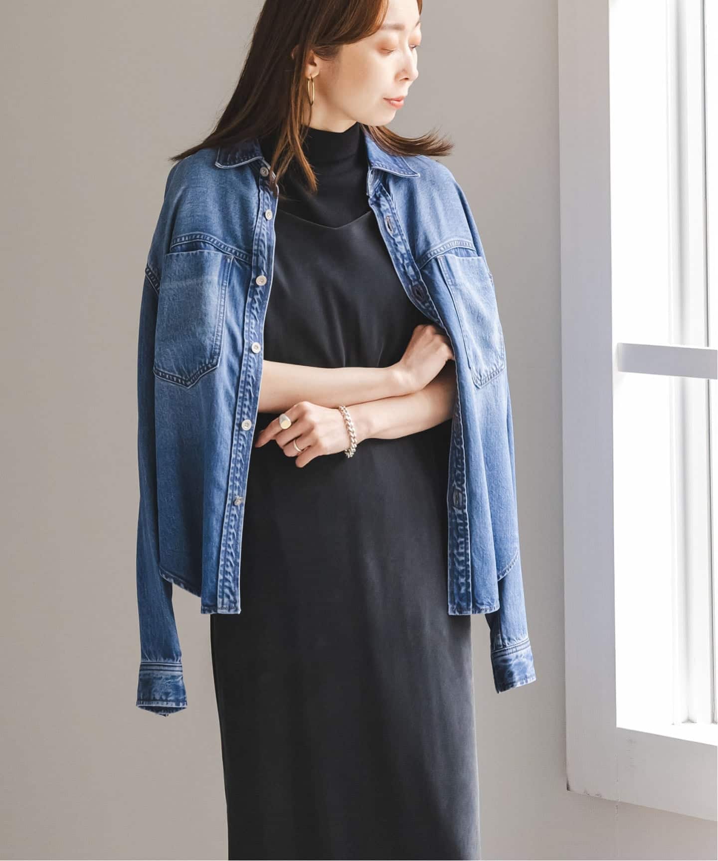 追加》ワイドVネックフィブリルキャミワンピース2（ワンピース