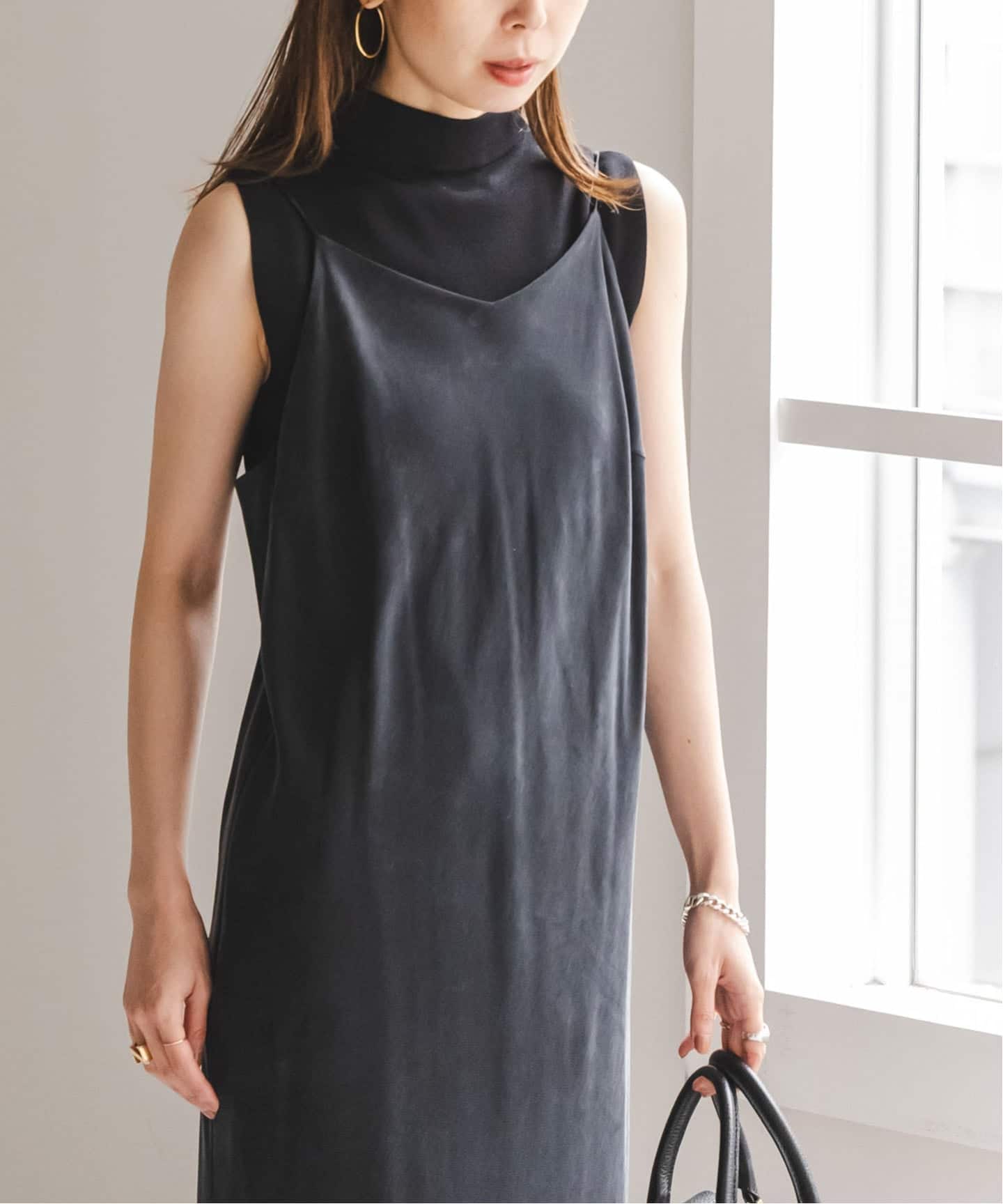 追加》ワイドVネックフィブリルキャミワンピース2（ワンピース