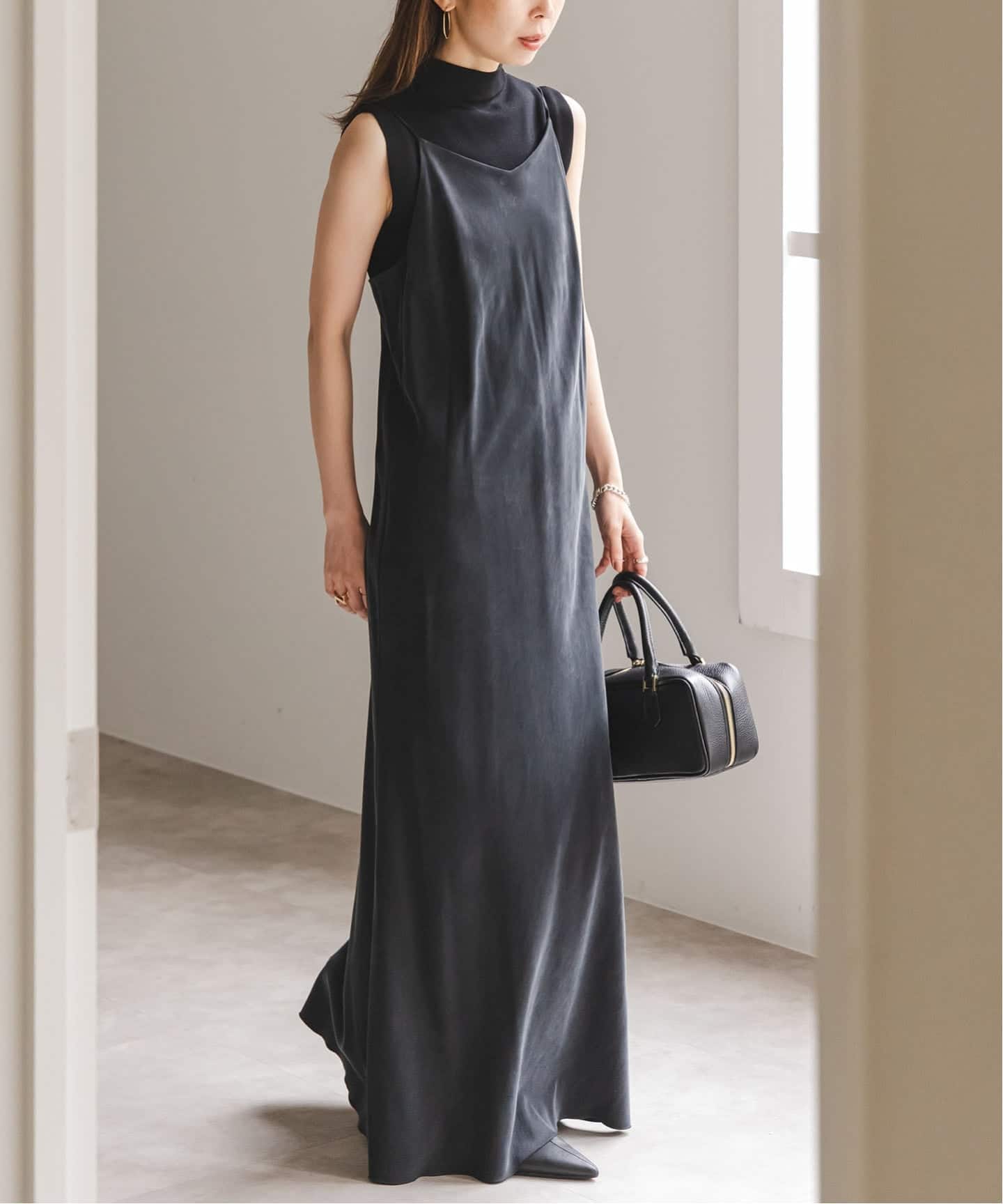 追加》ワイドVネックフィブリルキャミワンピース2（ワンピース