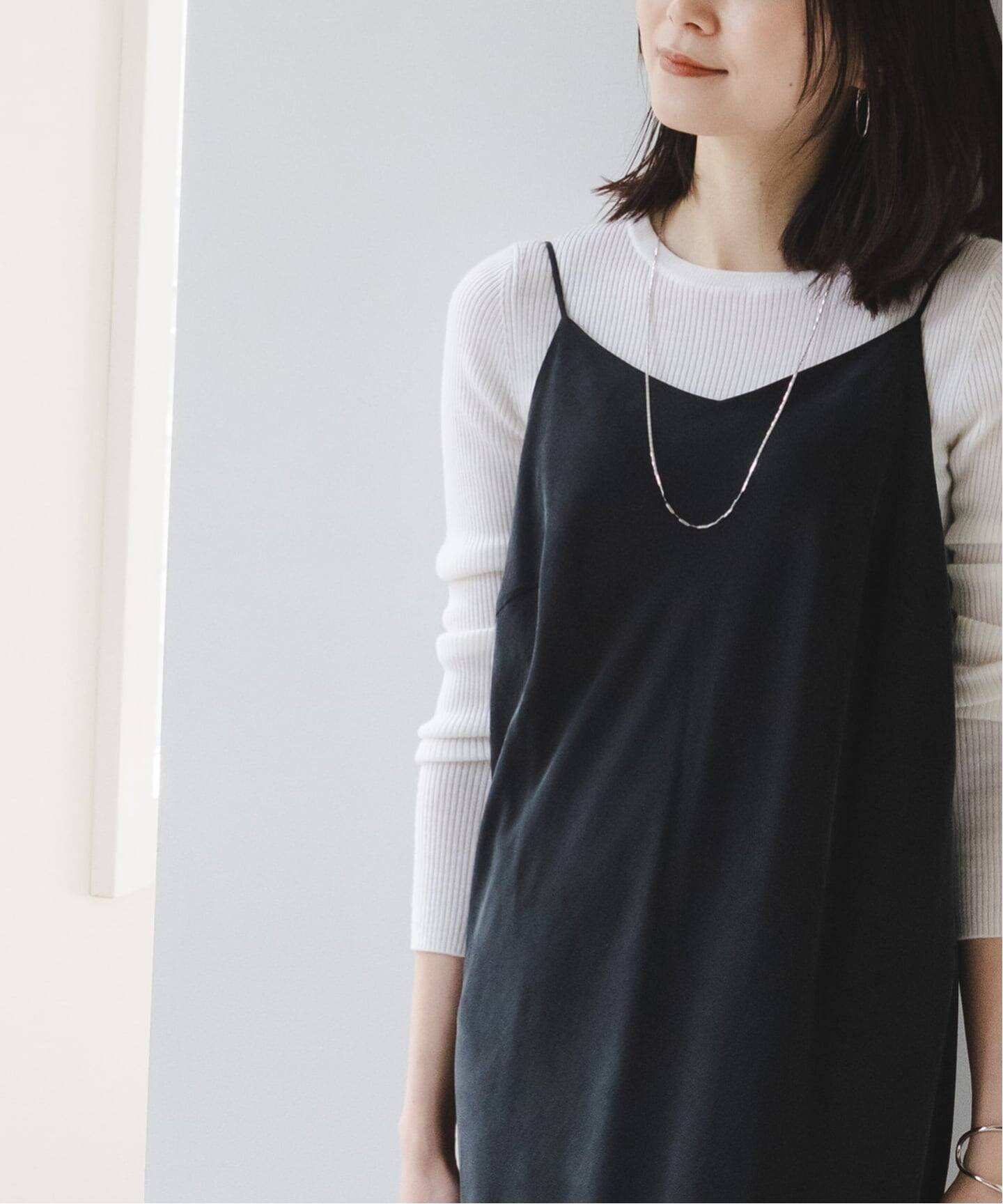 NOBLE ワイドVネックフィブリルキャミワンピース 36 NOBLE ワイドVネックフィブリルキャミワンピース 36 Noble