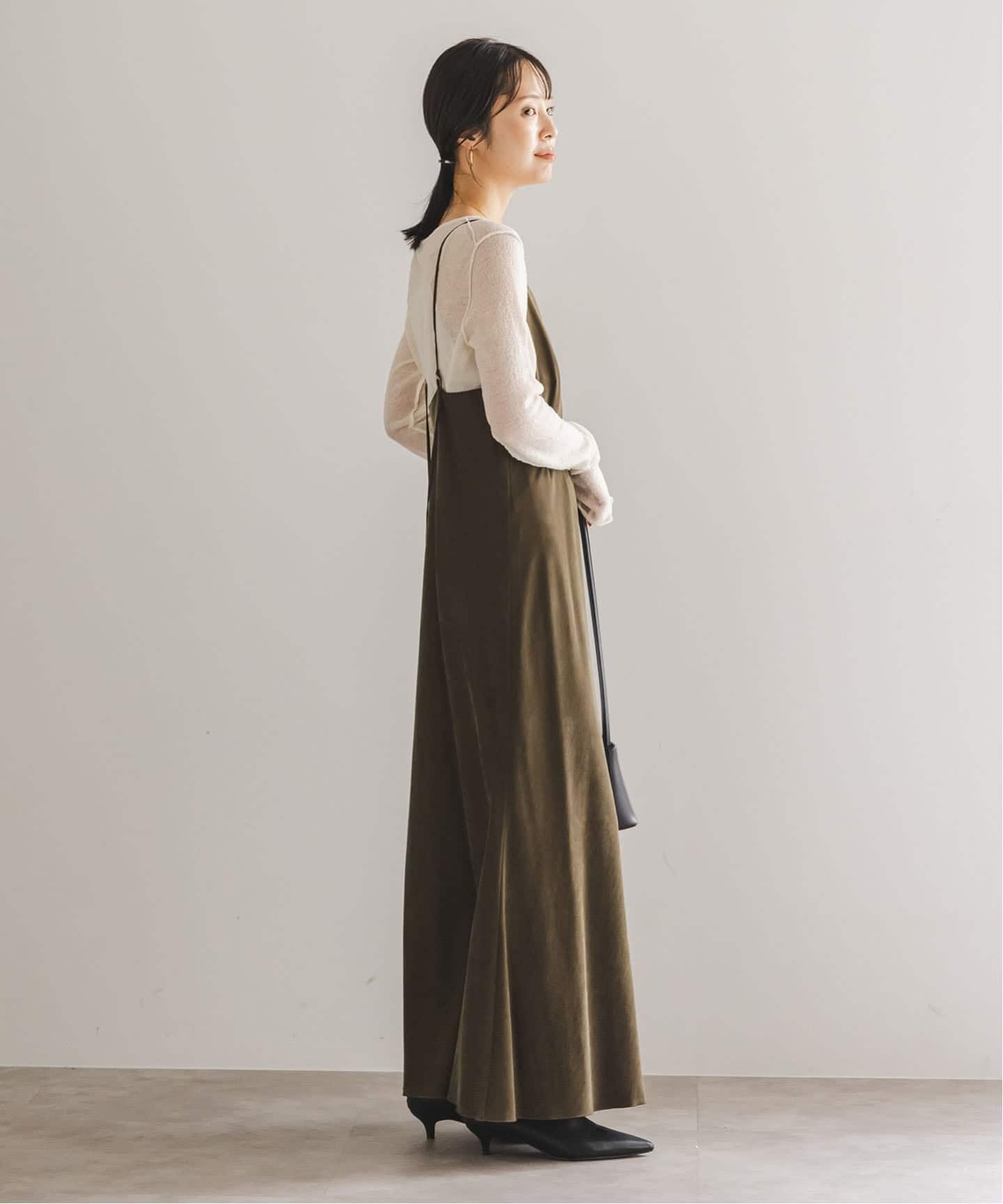 NOBLE ワイドVネックフィブリルキャミワンピース 36 Noble（ノーブル）の「ワイドVネックフィブリルキャミワンピース
