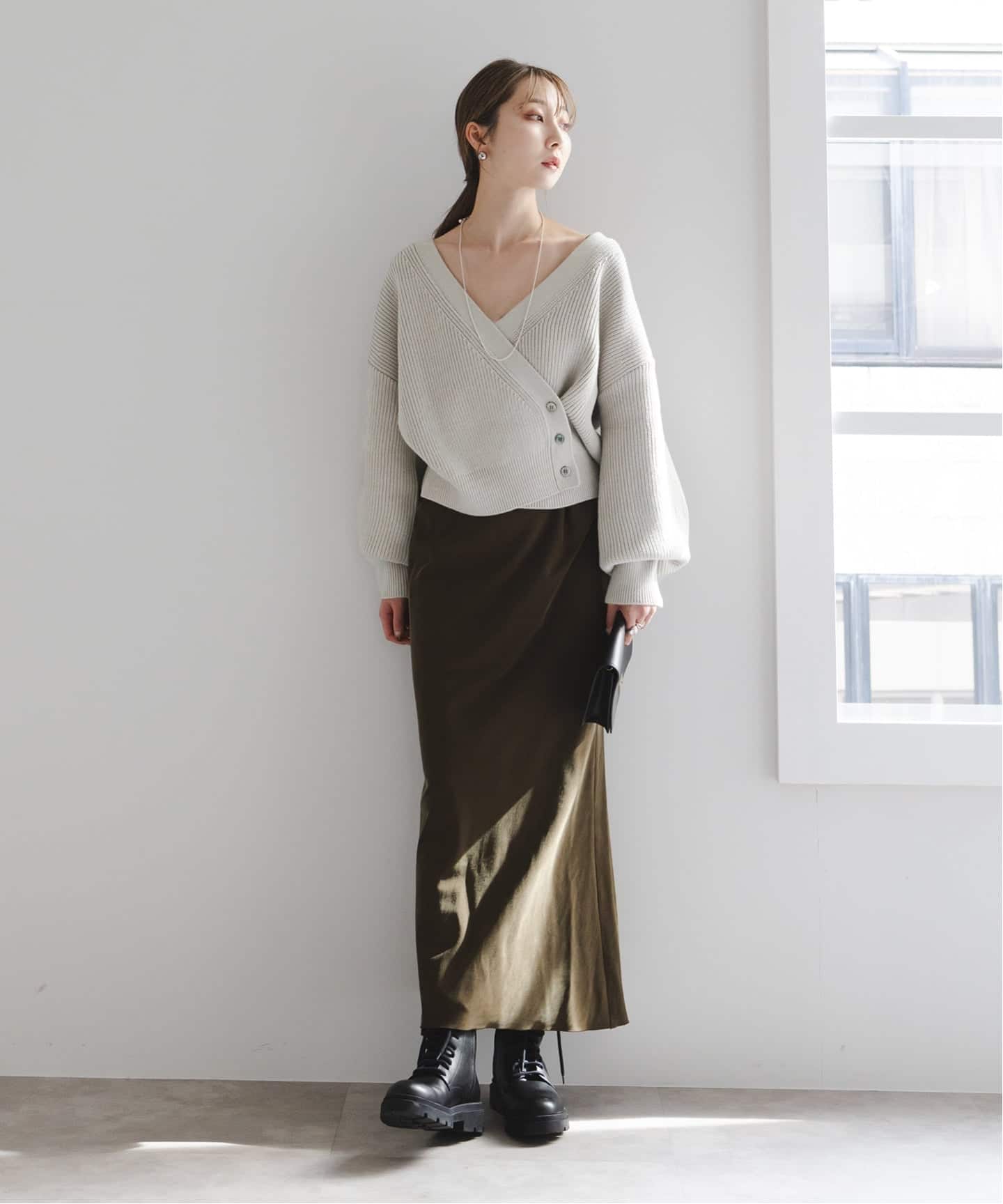 ノーブル　ワイドVネックフィブリルキャミワンピース2 追加》ワイドVネックフィブリルキャミワンピース2（ワンピース