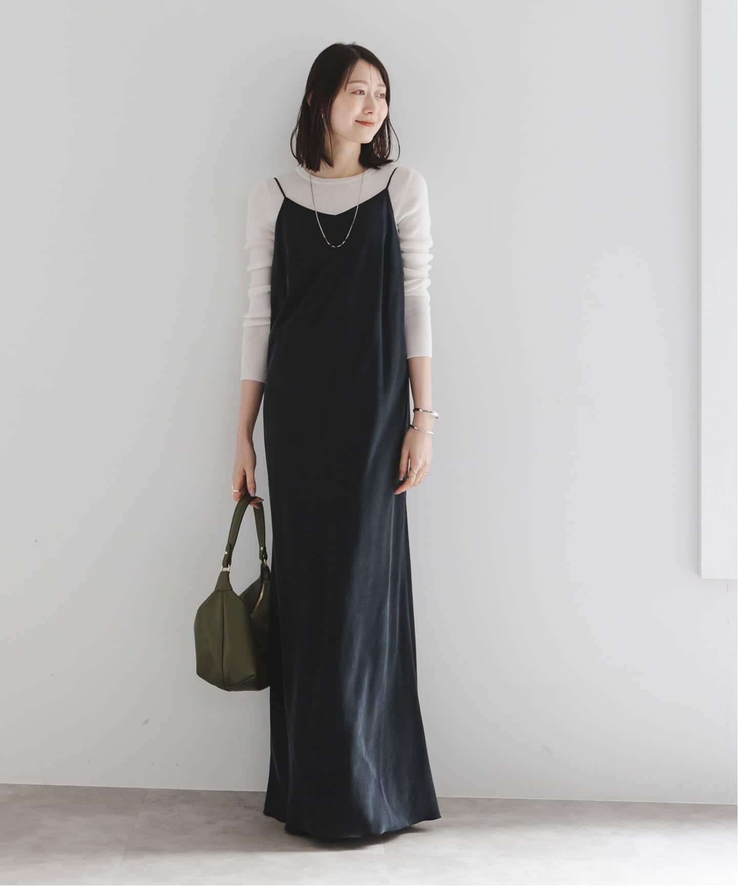 NOBLE ワイドVネックフィブリルキャミワンピース 36 追加》ワイドVネックフィブリルキャミワンピース2（ワンピース