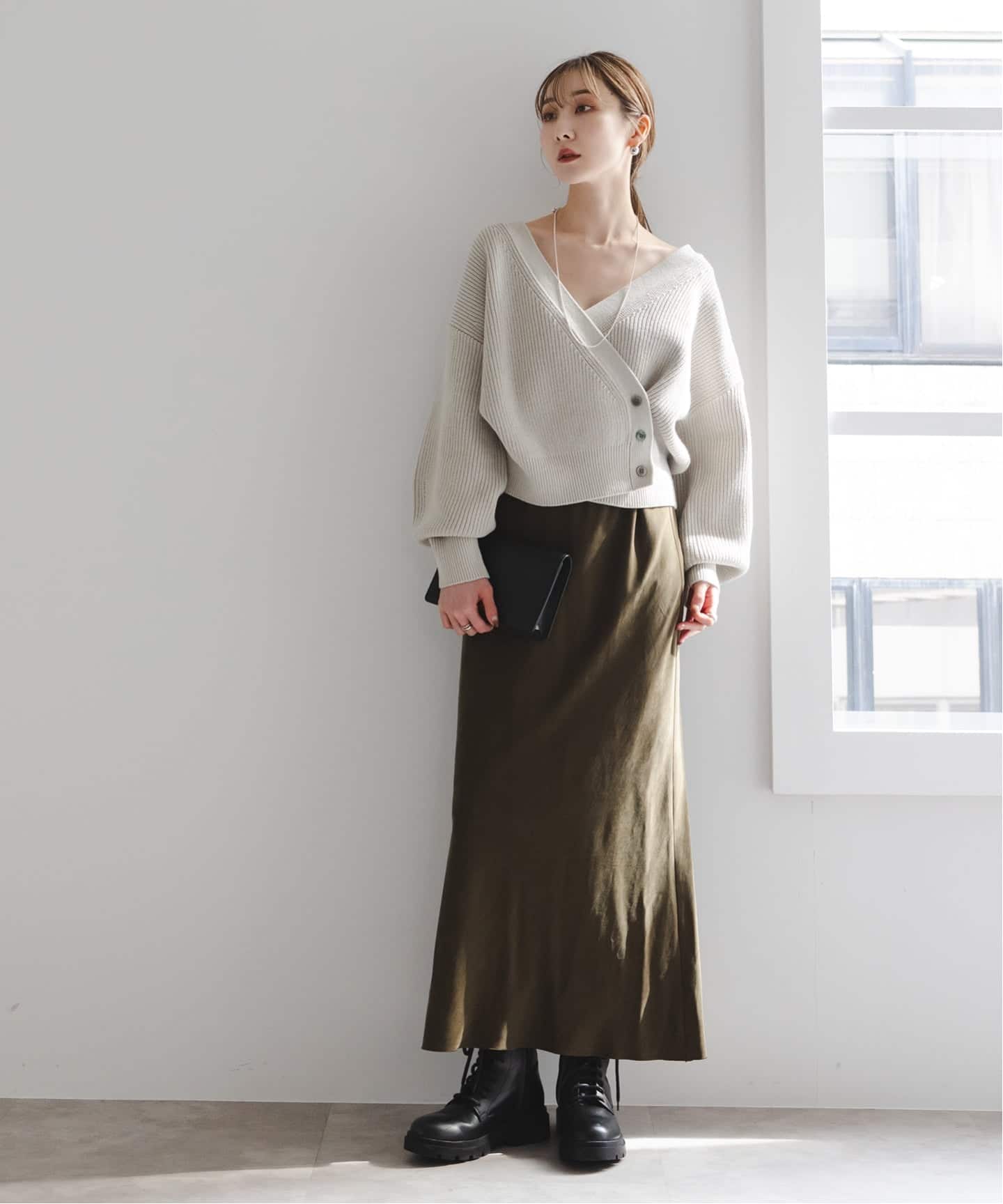 追加》ワイドVネックフィブリルキャミワンピース2（ワンピース