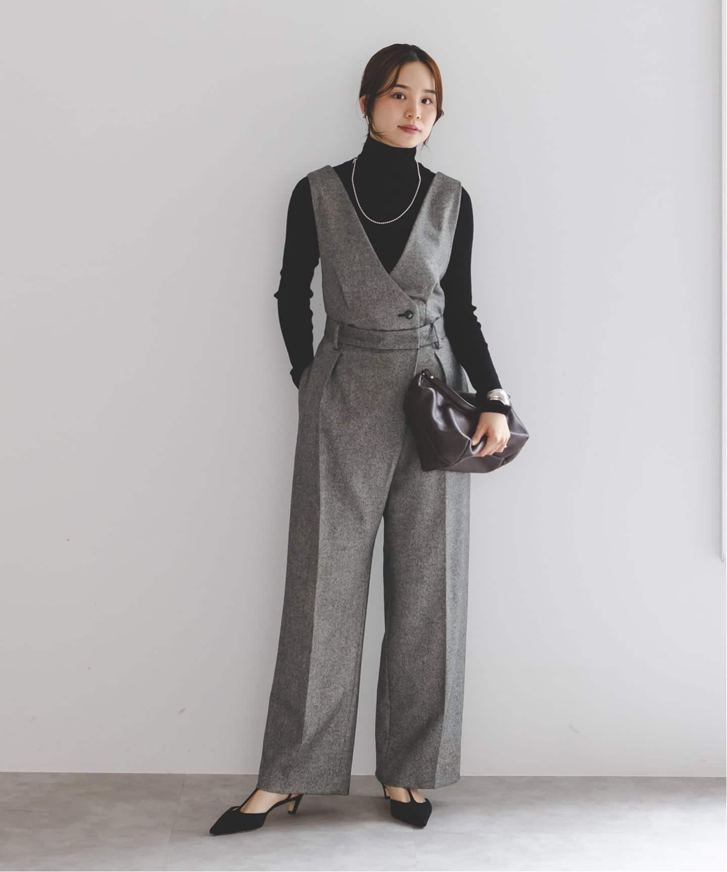 WEB限定追加》3wayラメツイードオールインワン（つなぎ