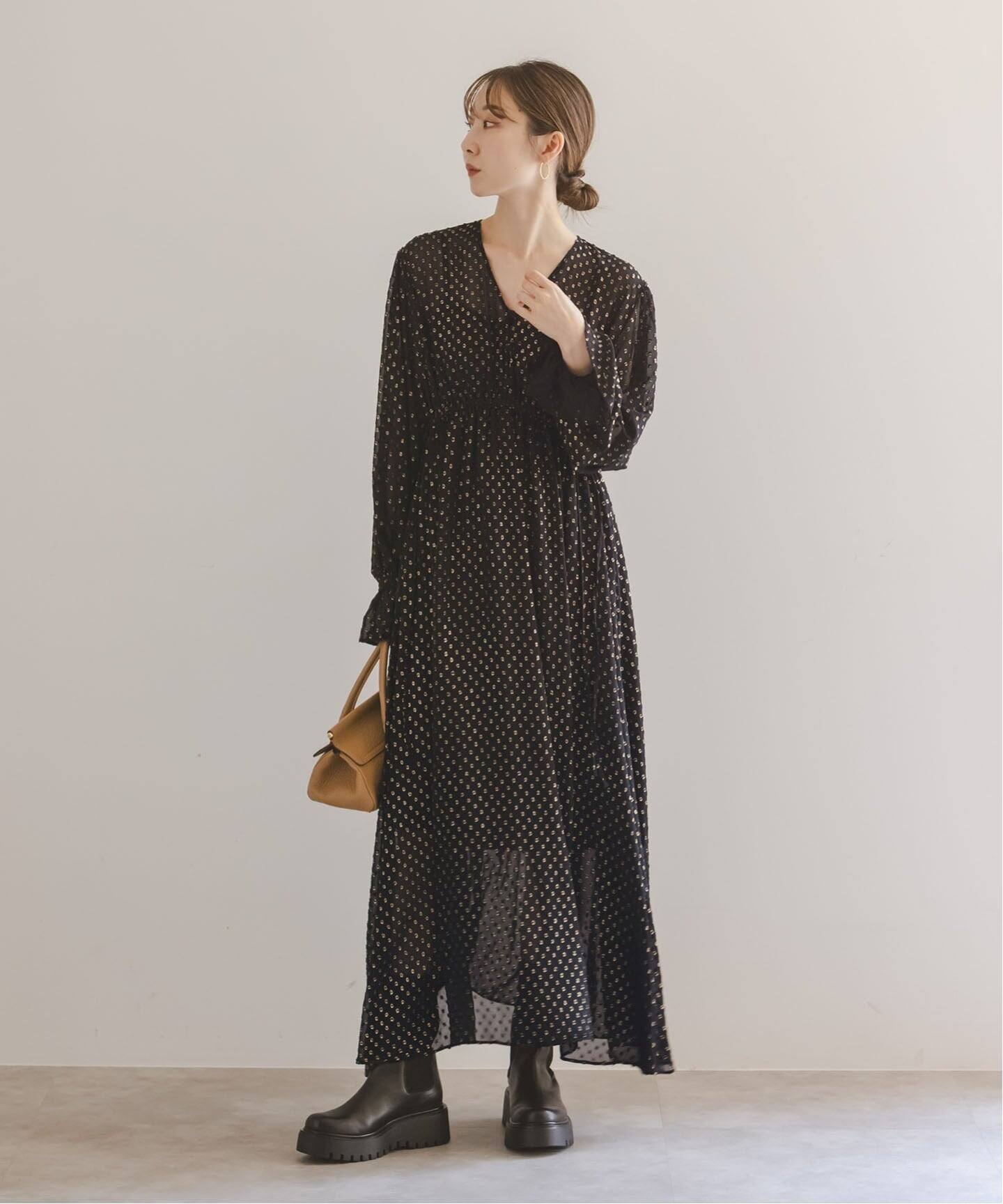 ラメカットジャガード2wayワンピース（ワンピース）｜NOBLE（ノーブル