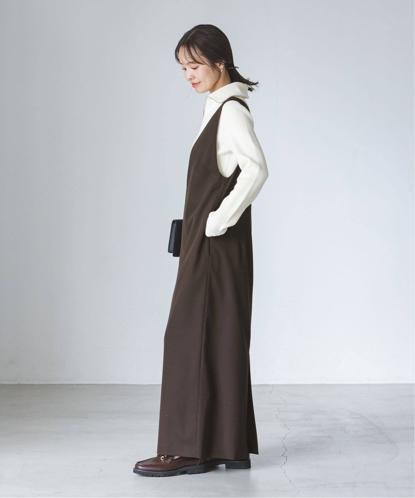 NOBLE ストレートVネックワンピース WEB限定追加予約》ストレートVネックワンピース（ワンピース