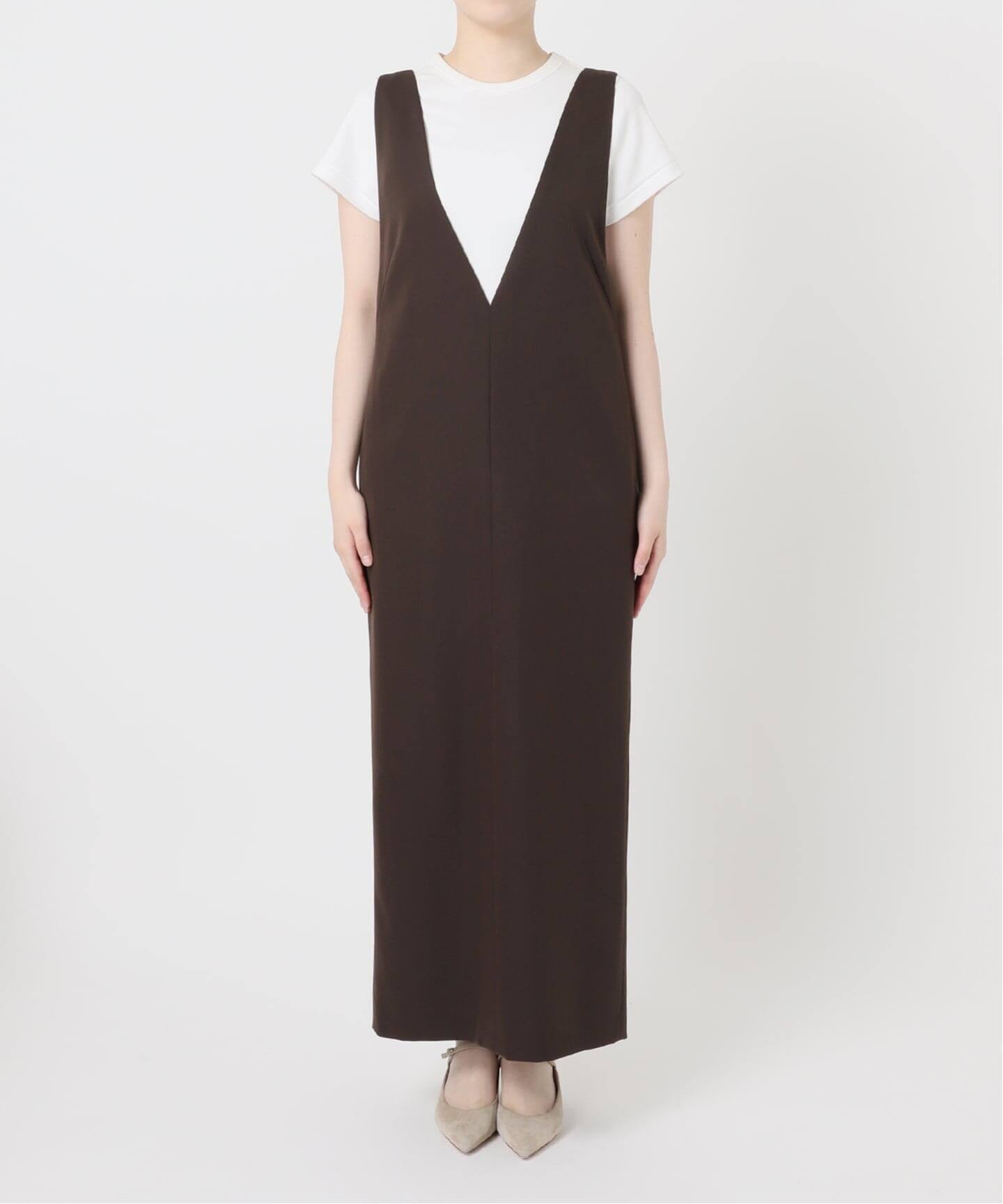 WEB限定追加予約2》ストレートVネックワンピース（ワンピース）｜NOBLE