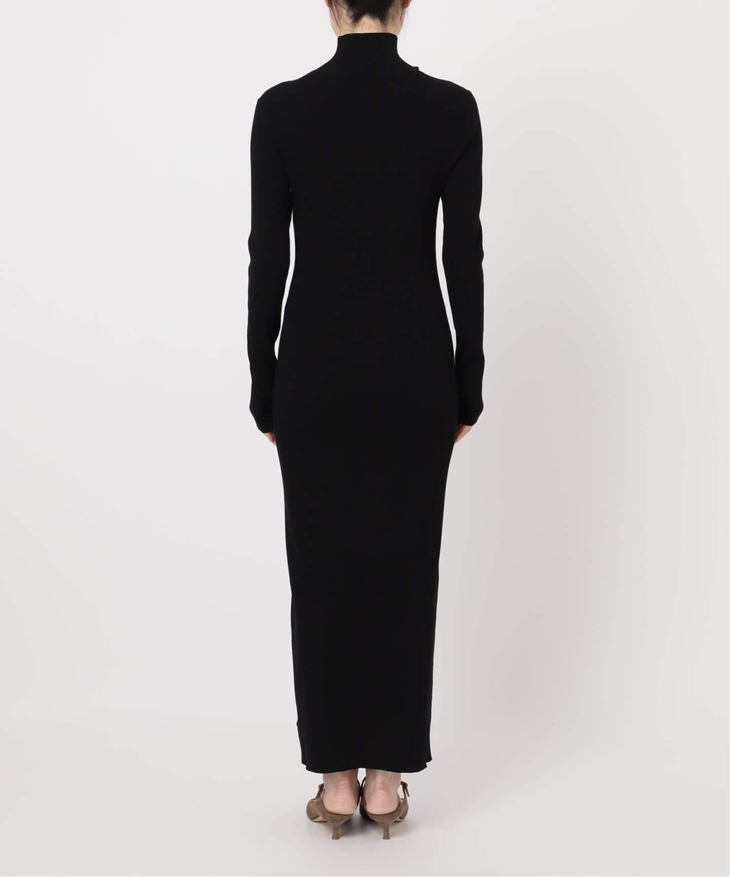 RY/PLリブハイネックロングワンピース（ニットワンピース）｜NOBLE