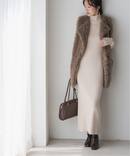 《予約》RY/PLリブハイネックロングワンピース