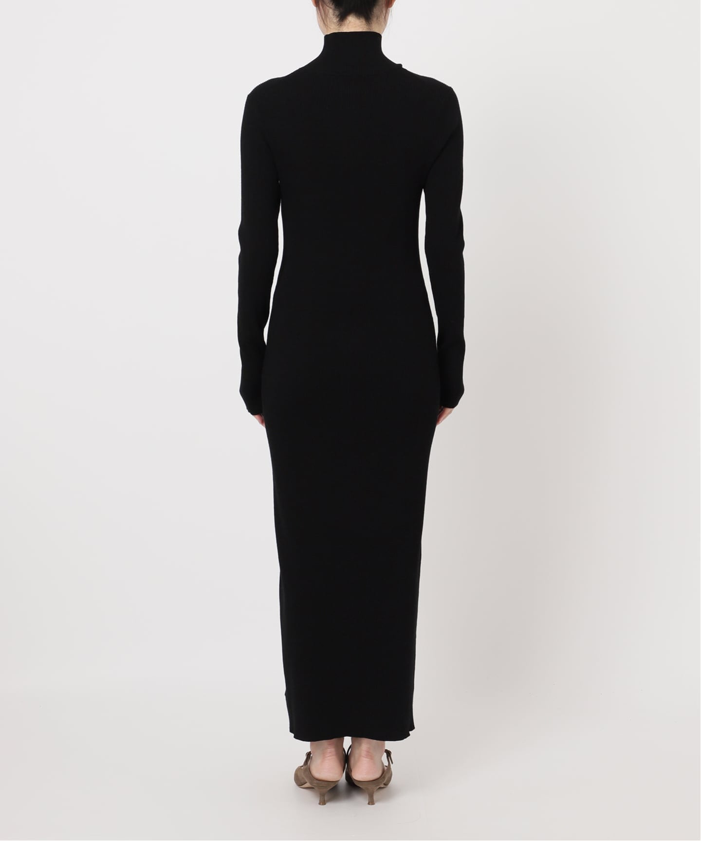 WEB限定カラー・追加》RY/PLリブハイネックロングワンピース（ニット