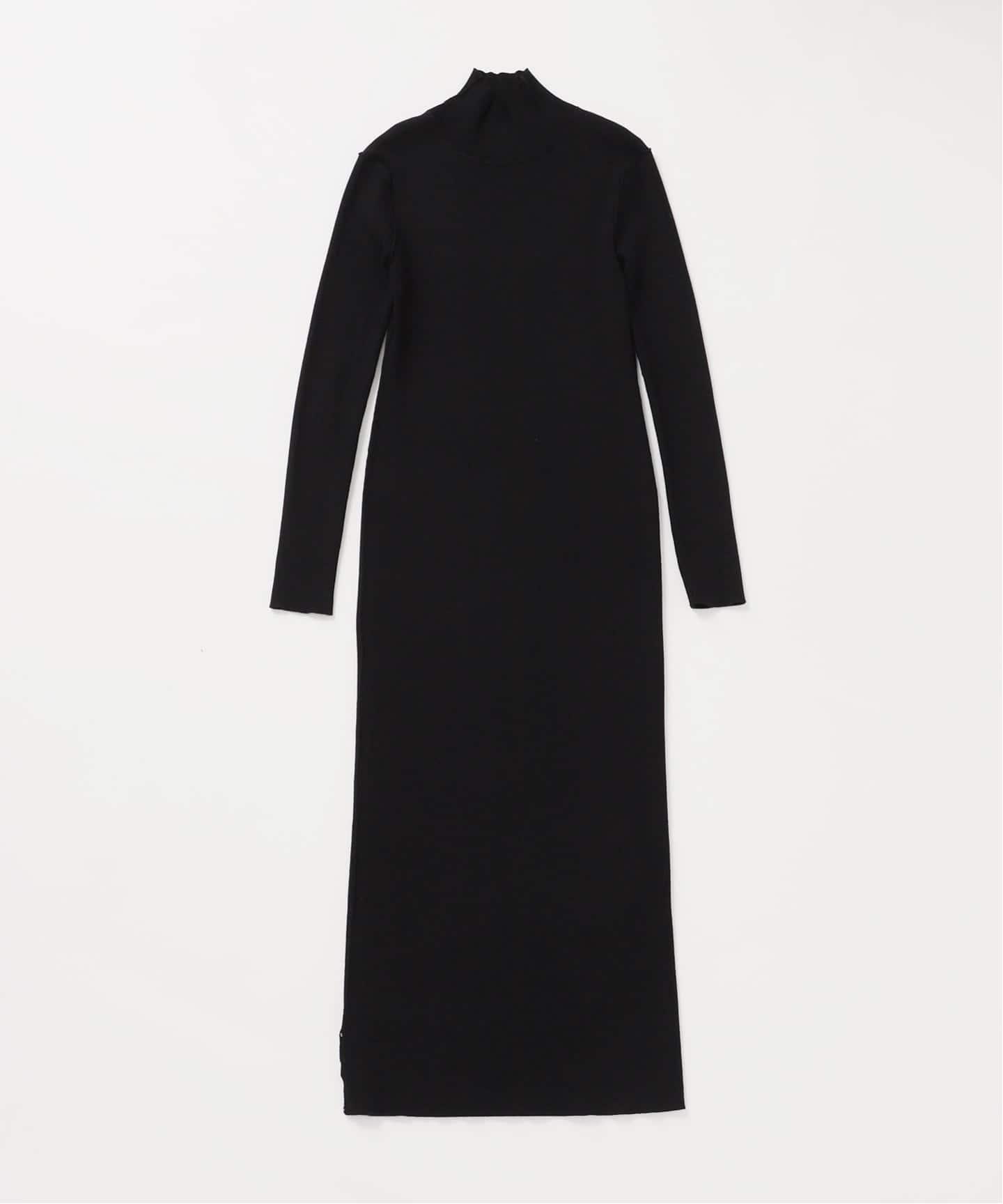 【美品】NOBLE RY/PLリブハイネックロングワンピース ブラック３８サイズ WEB限定カラー・追加》RY/PLリブハイネックロングワンピース（ニット