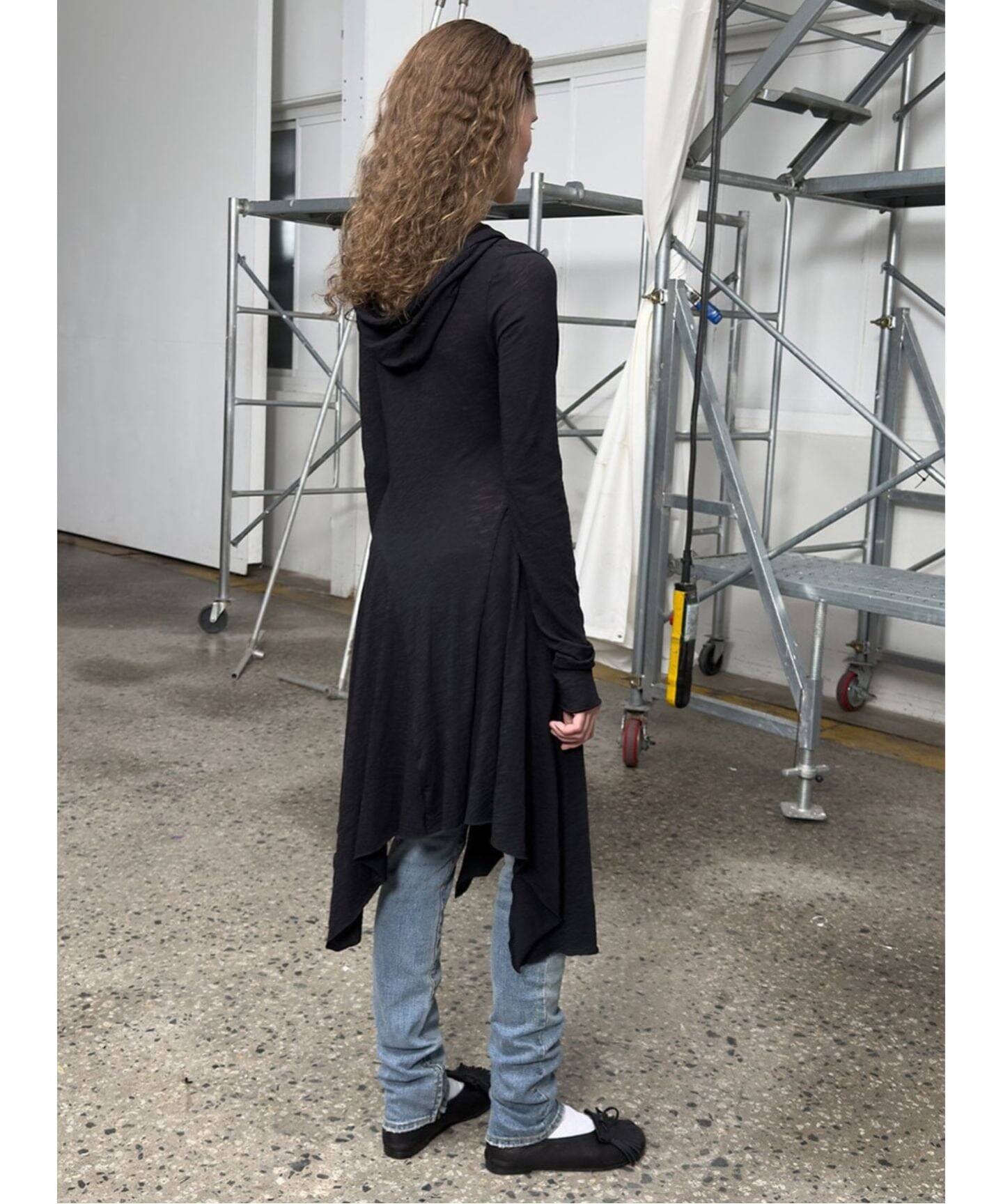 Geek Office / ギークオフィス】OPEN YY Knitted HOODED JERSEY DRESS