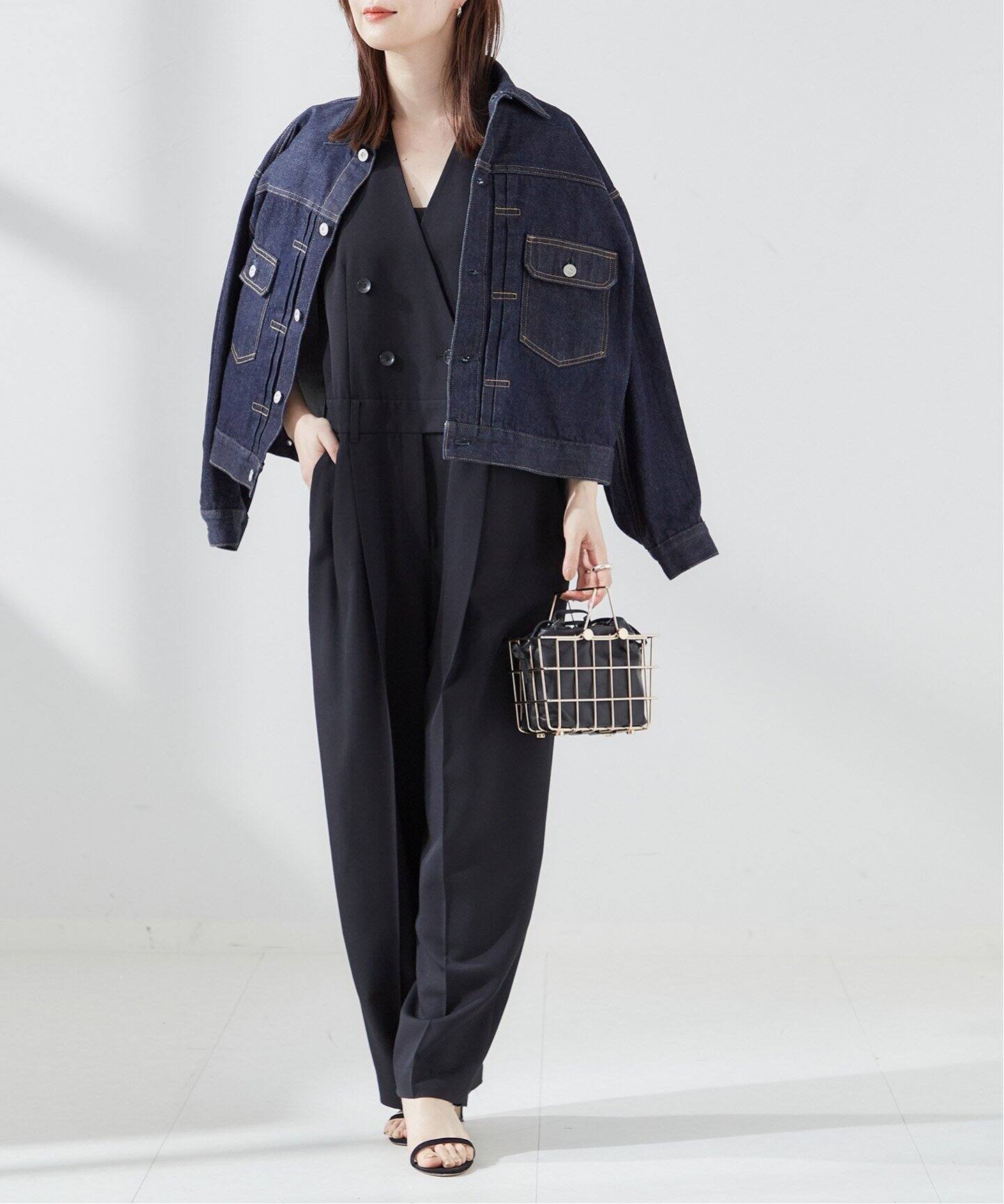 2024AW✨L'ESSAGE　LANAミストウール ダブルジャケット　グレー 2024AW✨L'ESSAGELANAミストウール ダブルジャケットグレー