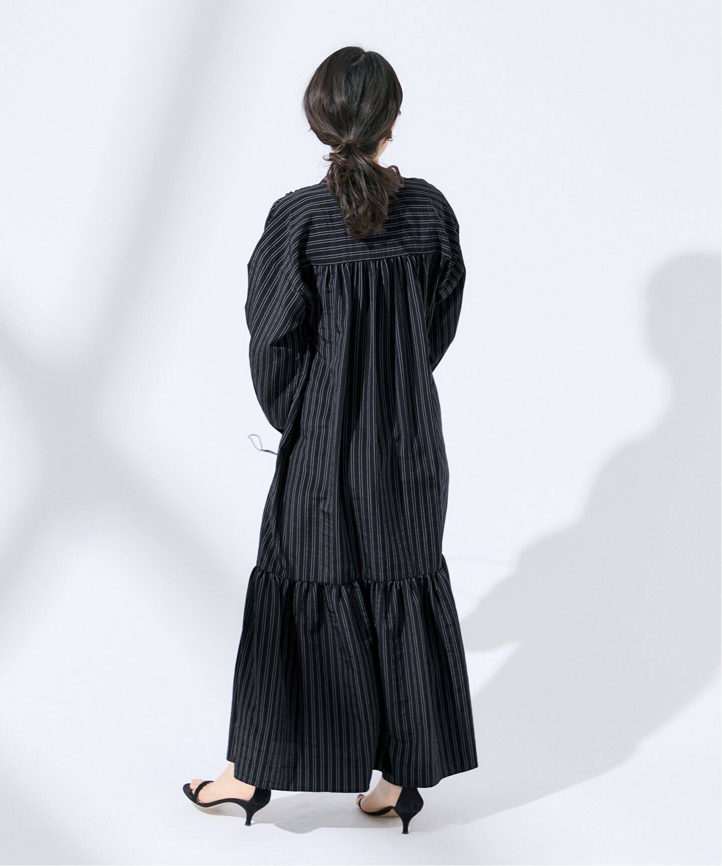 予約》デシン/ストライプマキシ ワンピース（ワンピース）｜JOURNAL  