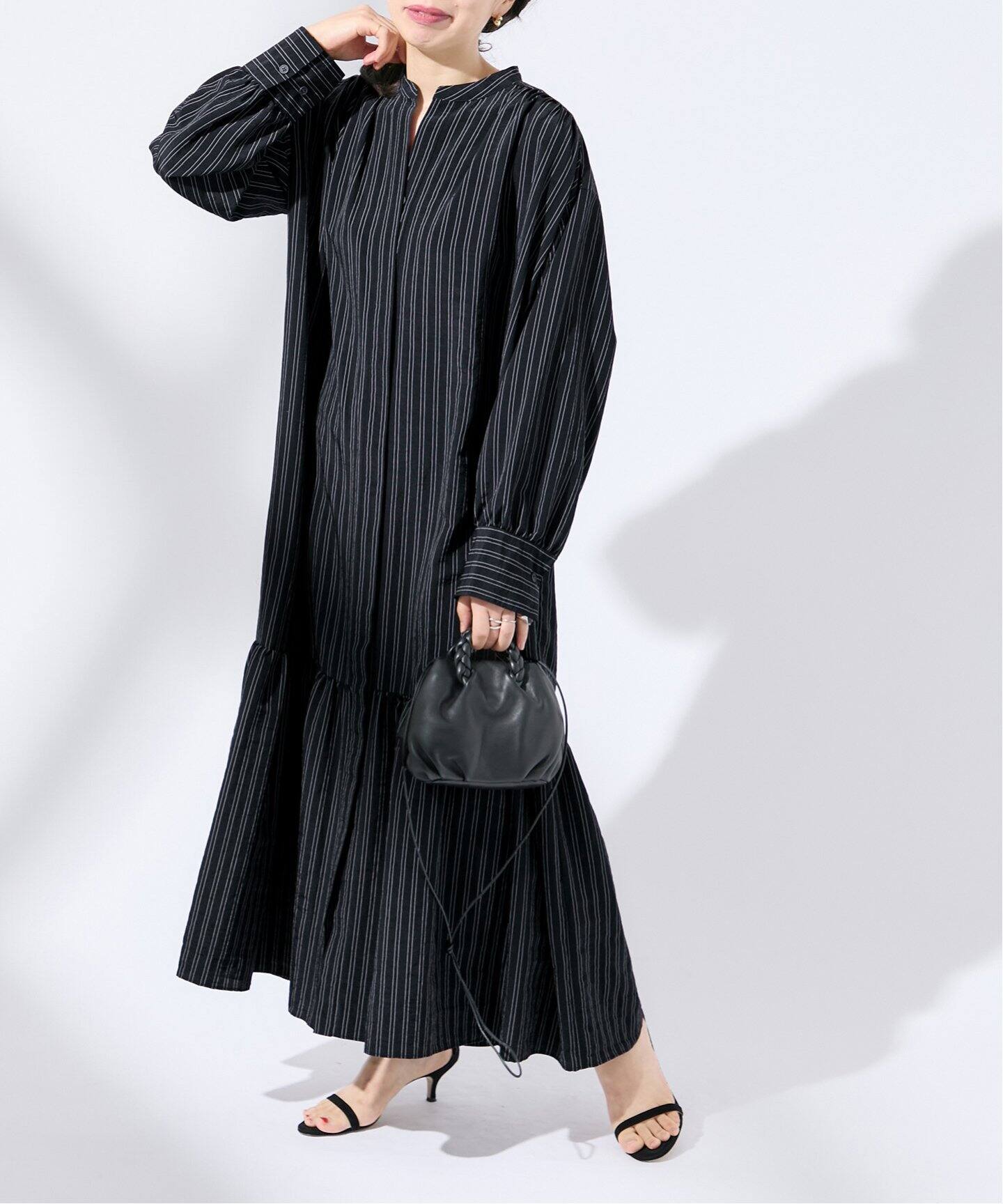 予約》デシン/ストライプマキシ ワンピース（ワンピース）｜JOURNAL  