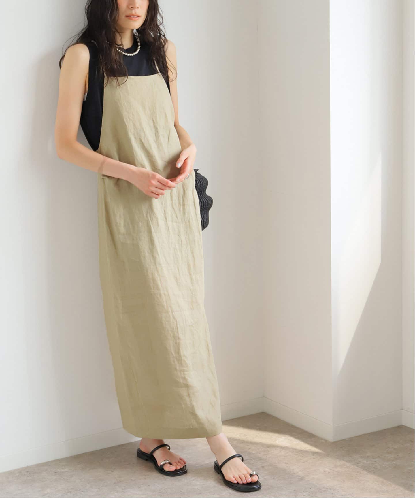 美品【定価26400円】IENA ストレッチリネンワンピース　38 美品【定価26400円】IENA ストレッチリネンワンピース 38 - メルカリ