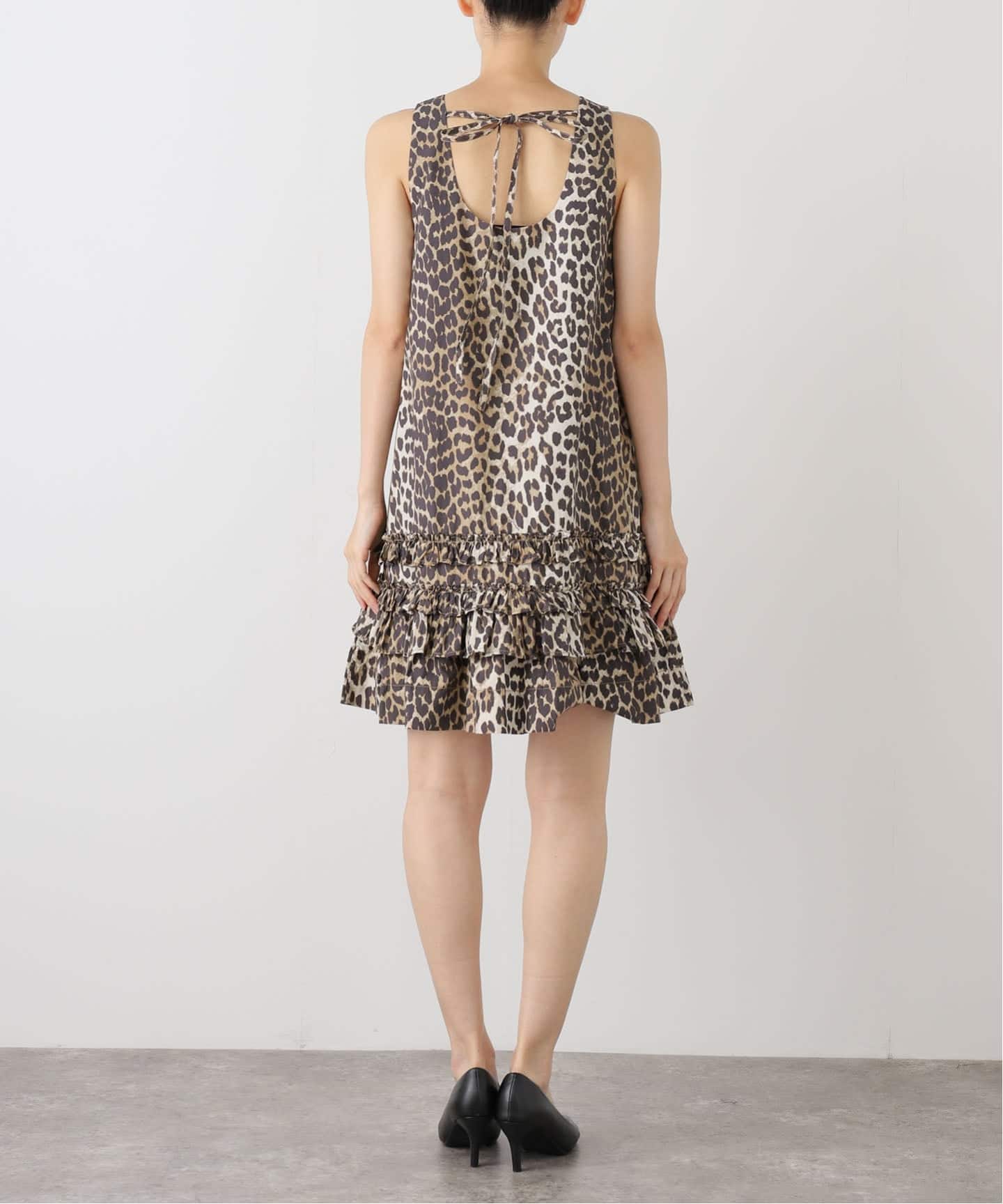 GANNI/ガニー】Printed Cotton Poplin U-neck Mini：ミニ