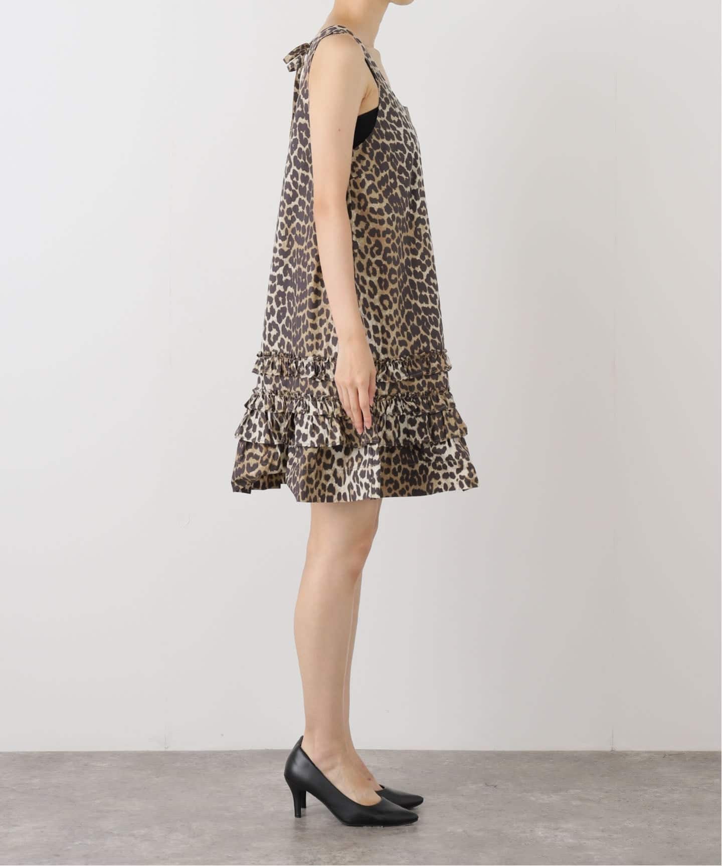 GANNI/ガニー】Printed Cotton Poplin U-neck Mini：ミニ