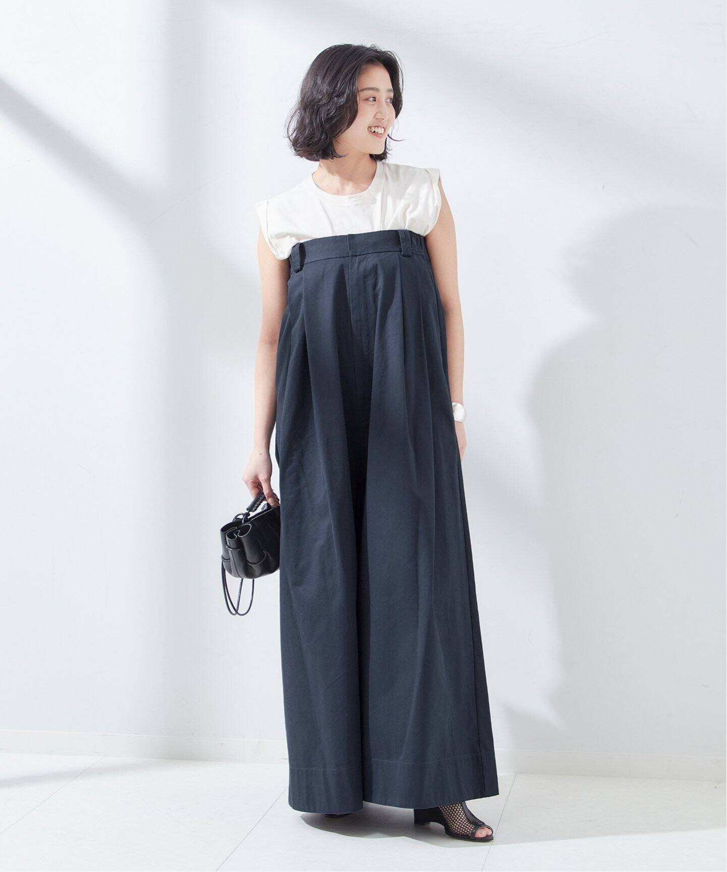 Uhr/ウーア】Wide Chino Overalls：オールインワン（つなぎ 