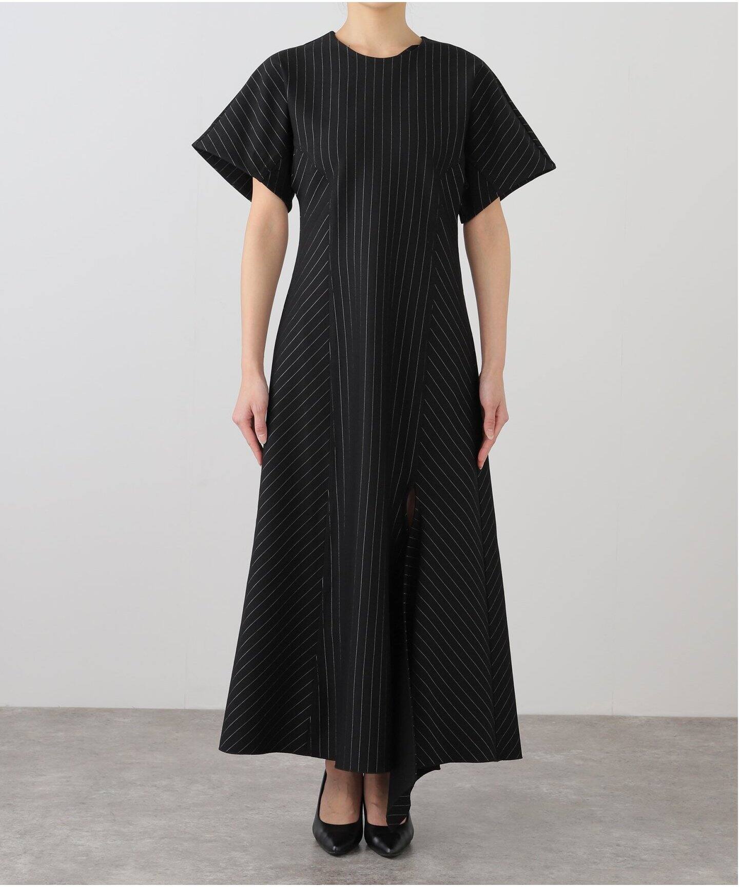 GANNI/ガニー】 Compact Stripe Jersey Long Dress：ワンピース  