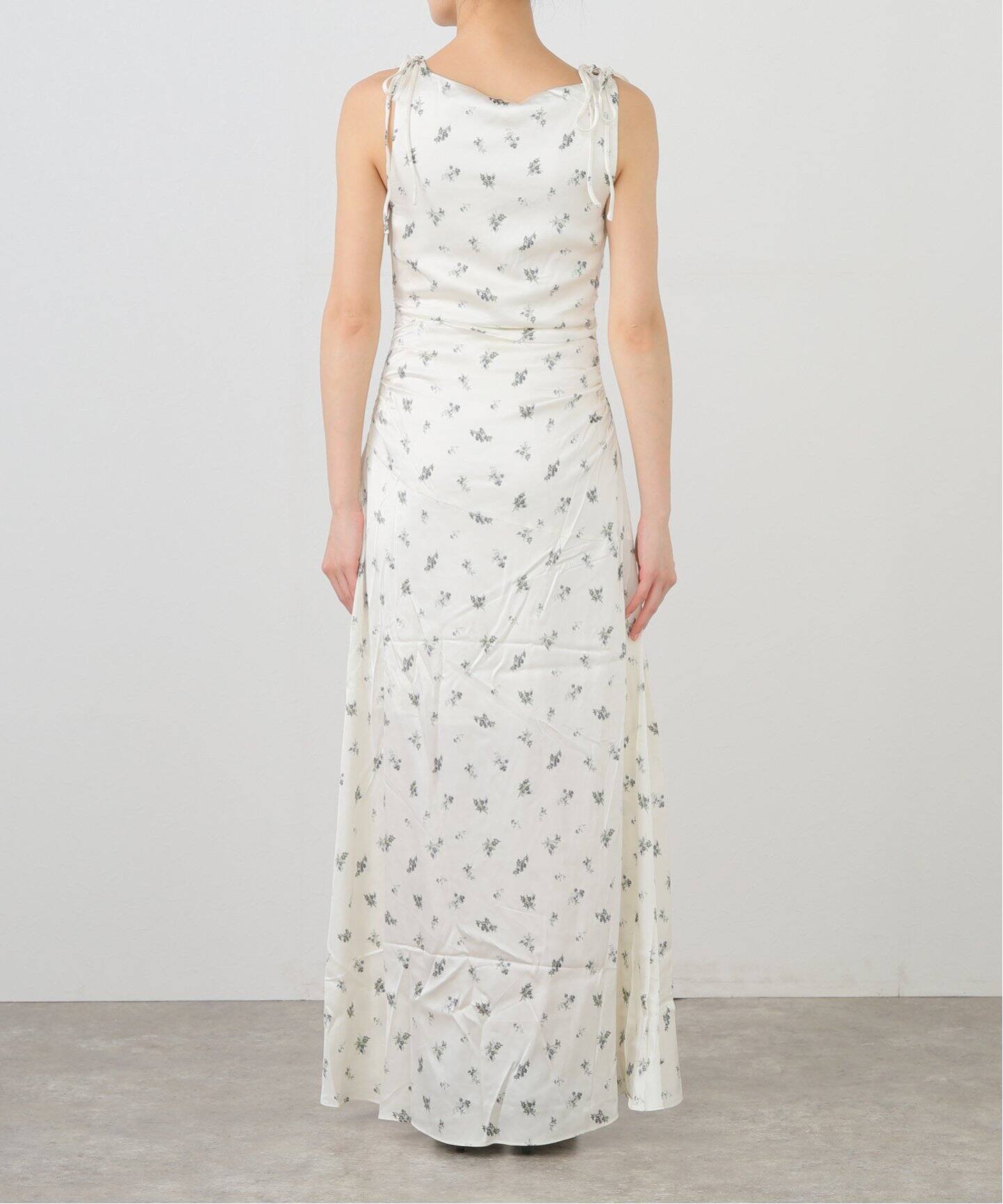 GANNI ストレッチコットン フリルスリーブ ドレス 白ワンピ Bright White White Stretch Cotton Dress | GANNI US