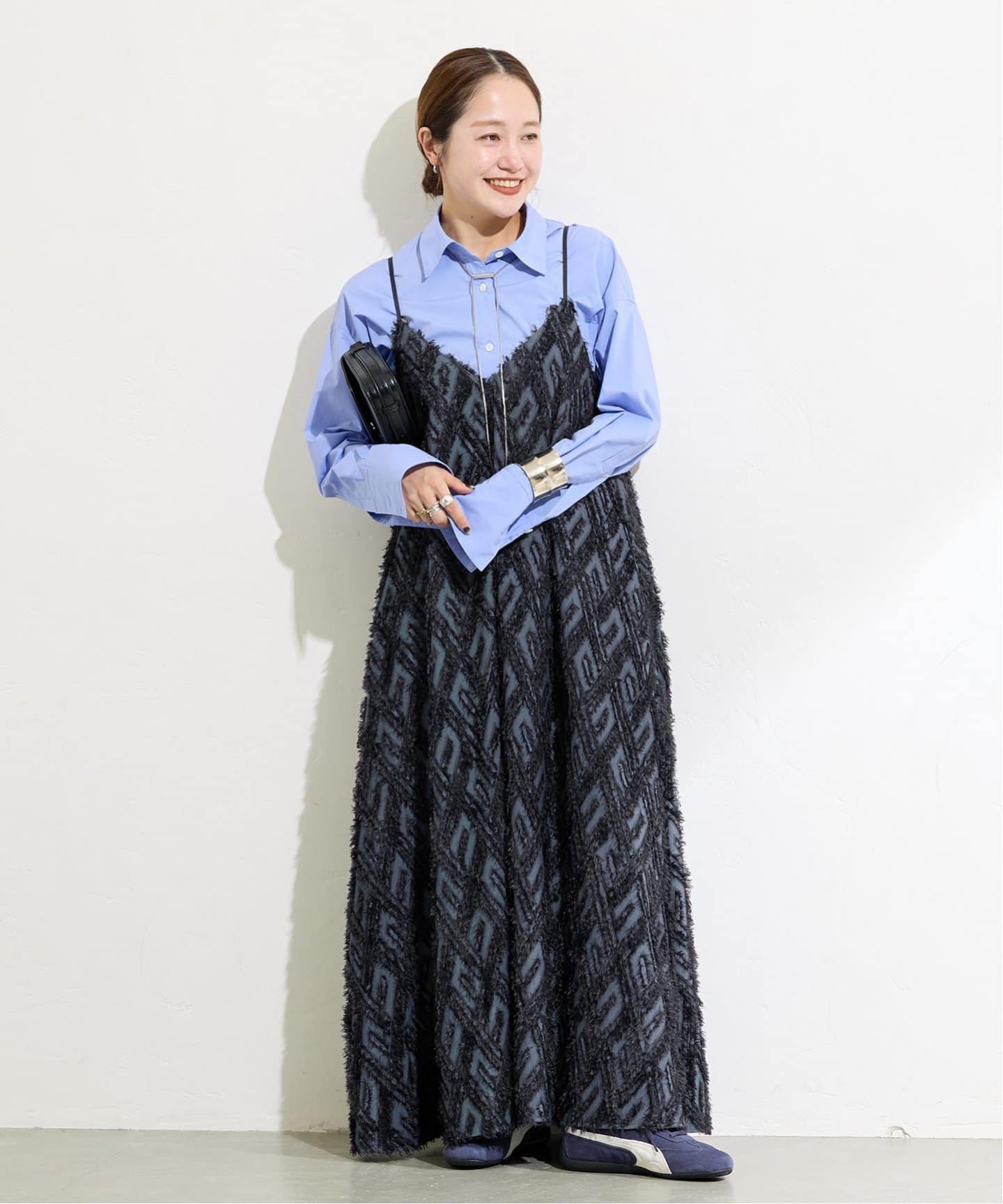 正規品♡ツインキャット♡ジャガードワンピース♡ネイビー カットジャガードワンピ（ワンピース）｜JOURNAL STANDARD