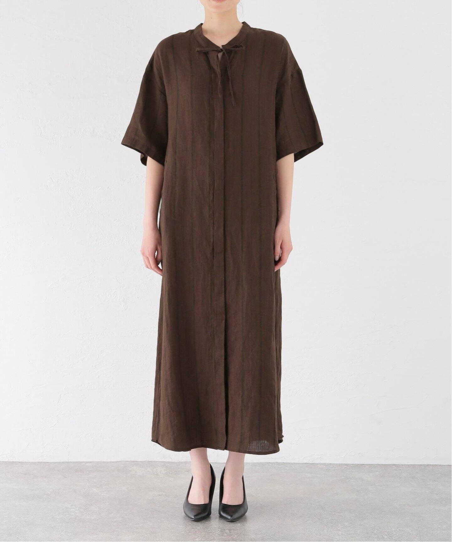 ジャーナルスタンダード　front open ワンピース　新品　今期　ブラウン FRONT OPEN ワンピース（ワンピース）｜JOURNAL STANDARD