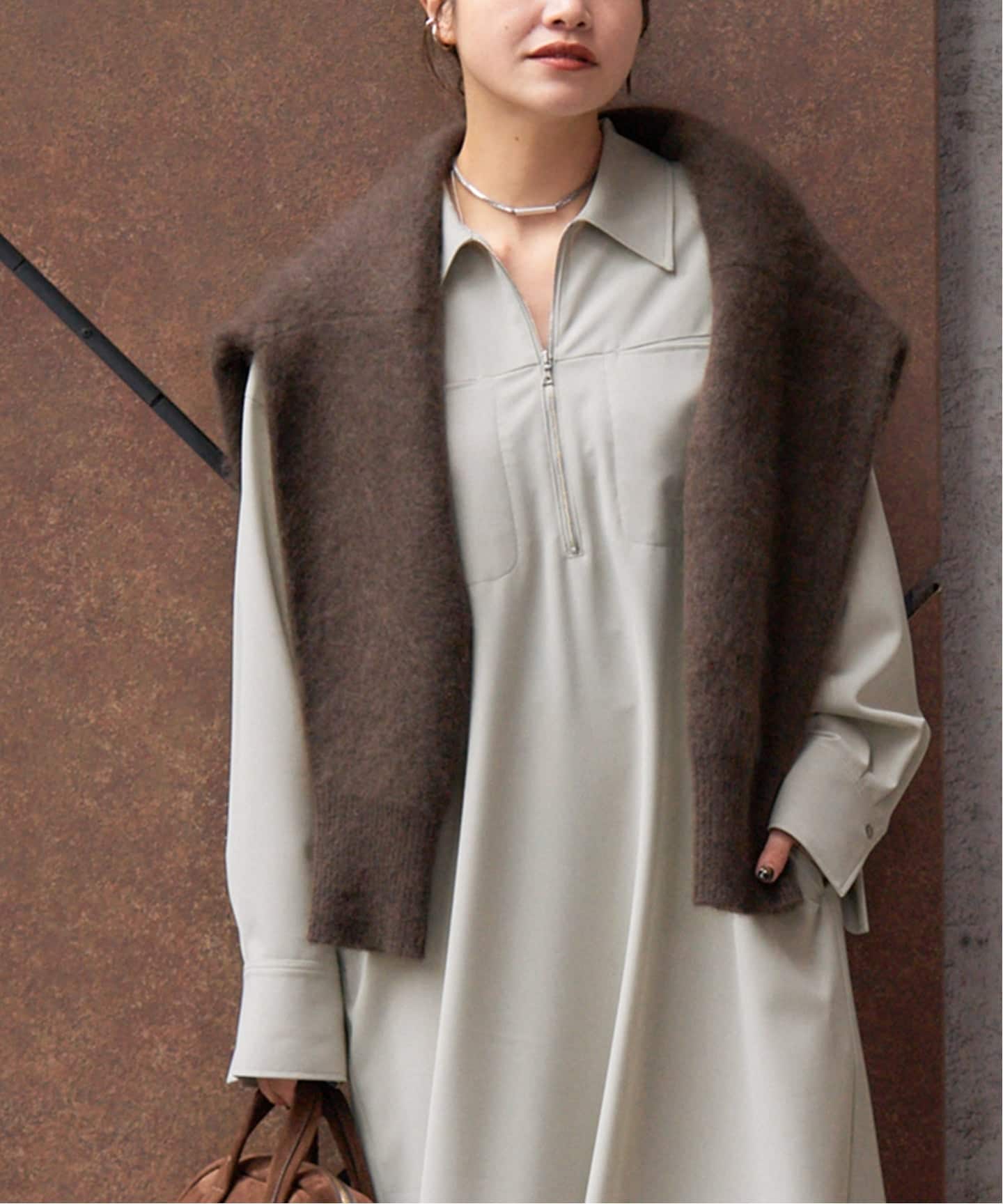 ウーリッシュツイルハーフジップワンピース（ワンピース）｜JOURNAL