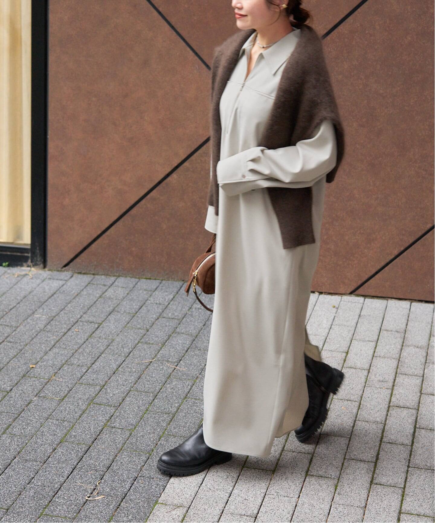 ウーリッシュツイルハーフジップワンピース（ワンピース）｜JOURNAL