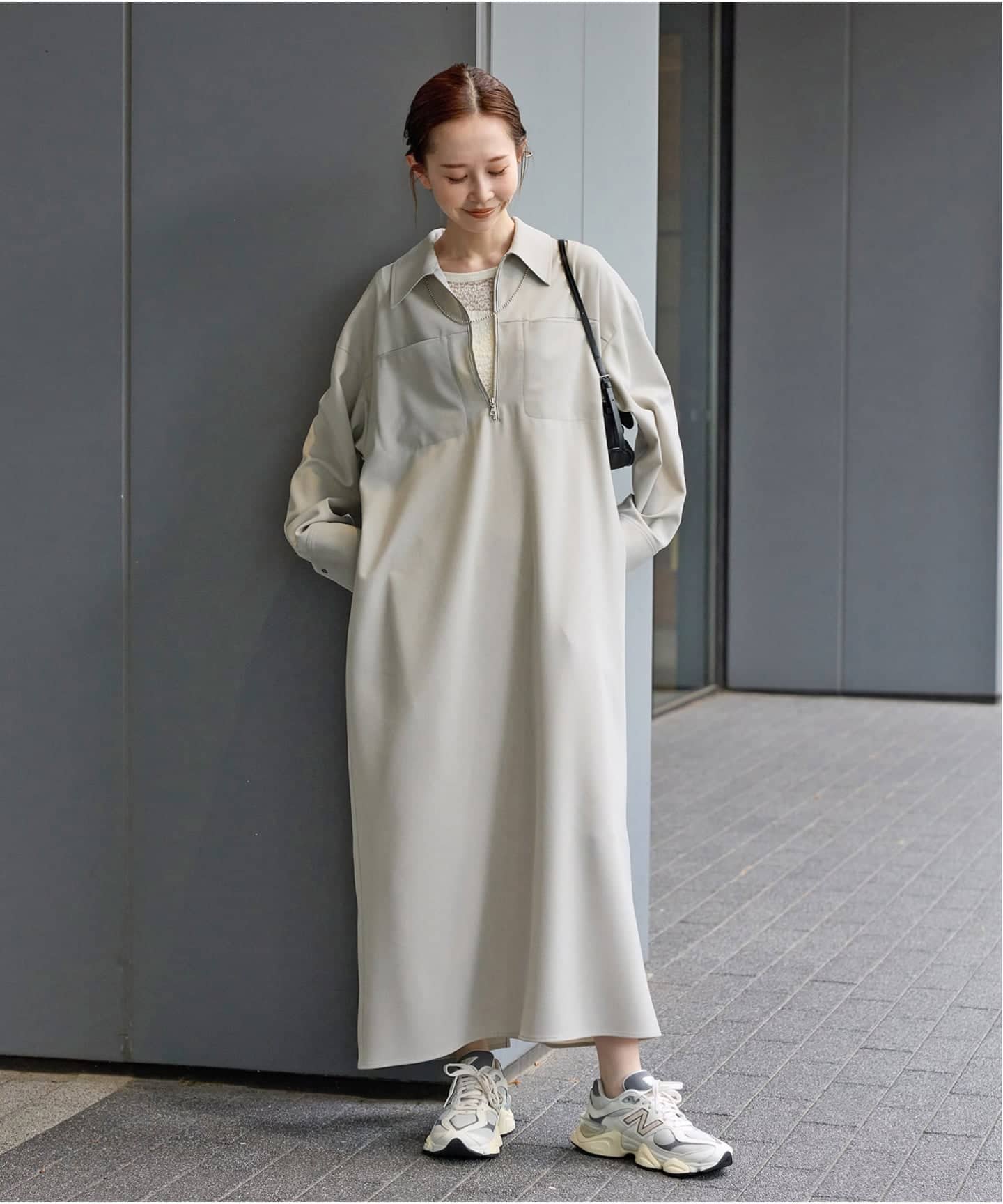 ウーリッシュツイルハーフジップワンピース（ワンピース）｜JOURNAL