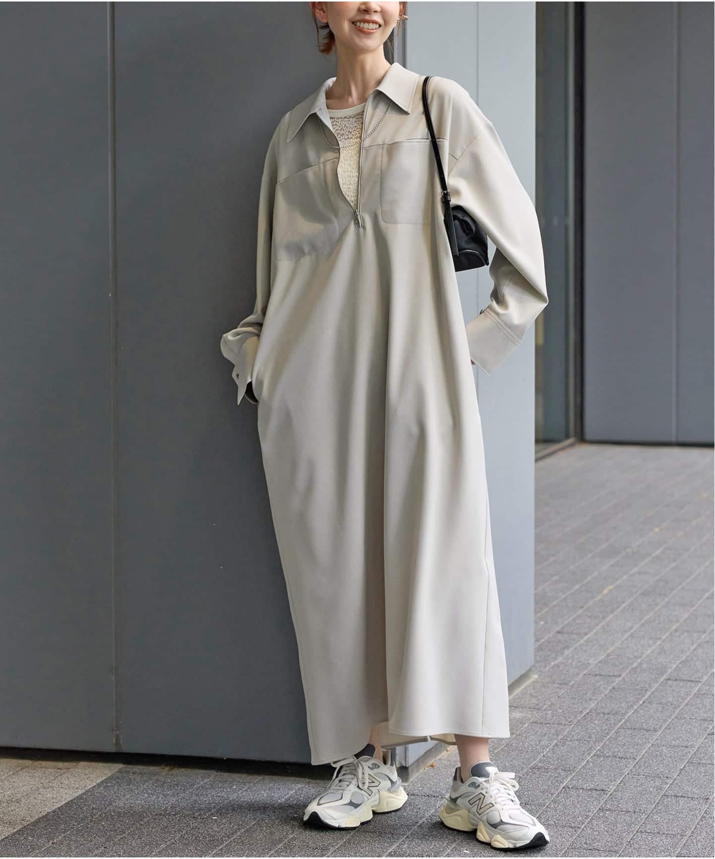 ウーリッシュツイルハーフジップワンピース（ワンピース）｜JOURNAL