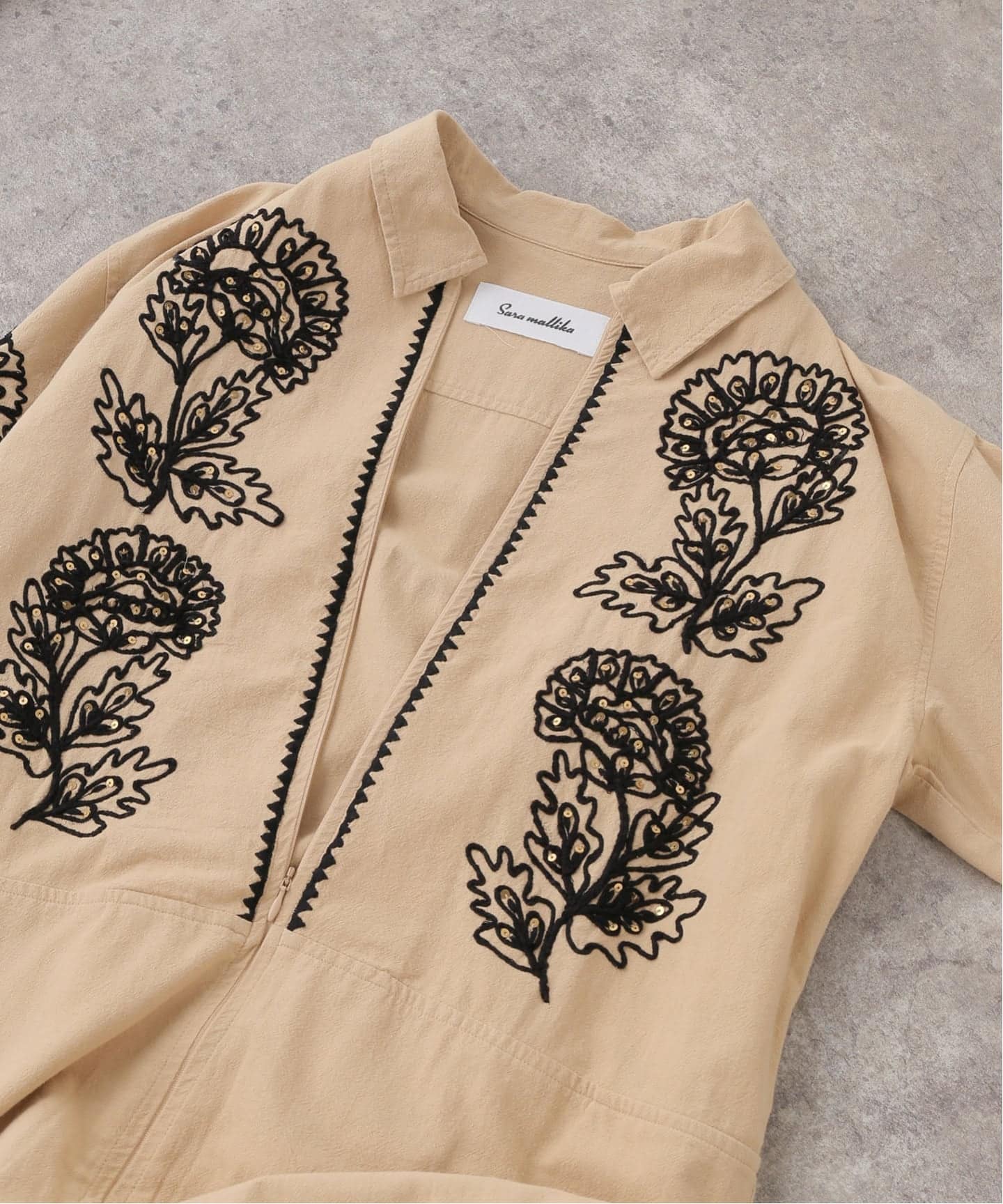 SARA MALLIKA/サラマリカ】 COTTON DORI EMBROIDERY ALL（つなぎ