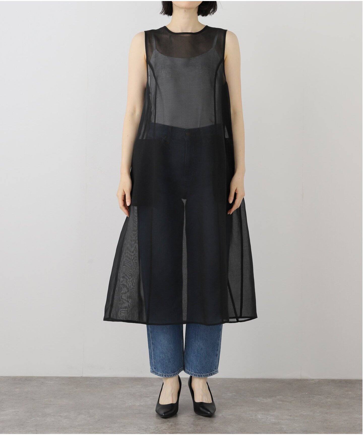 AMOMENTO / アモーメント】SHEER LONG DRESS AM25SSW03DR（ワンピース  