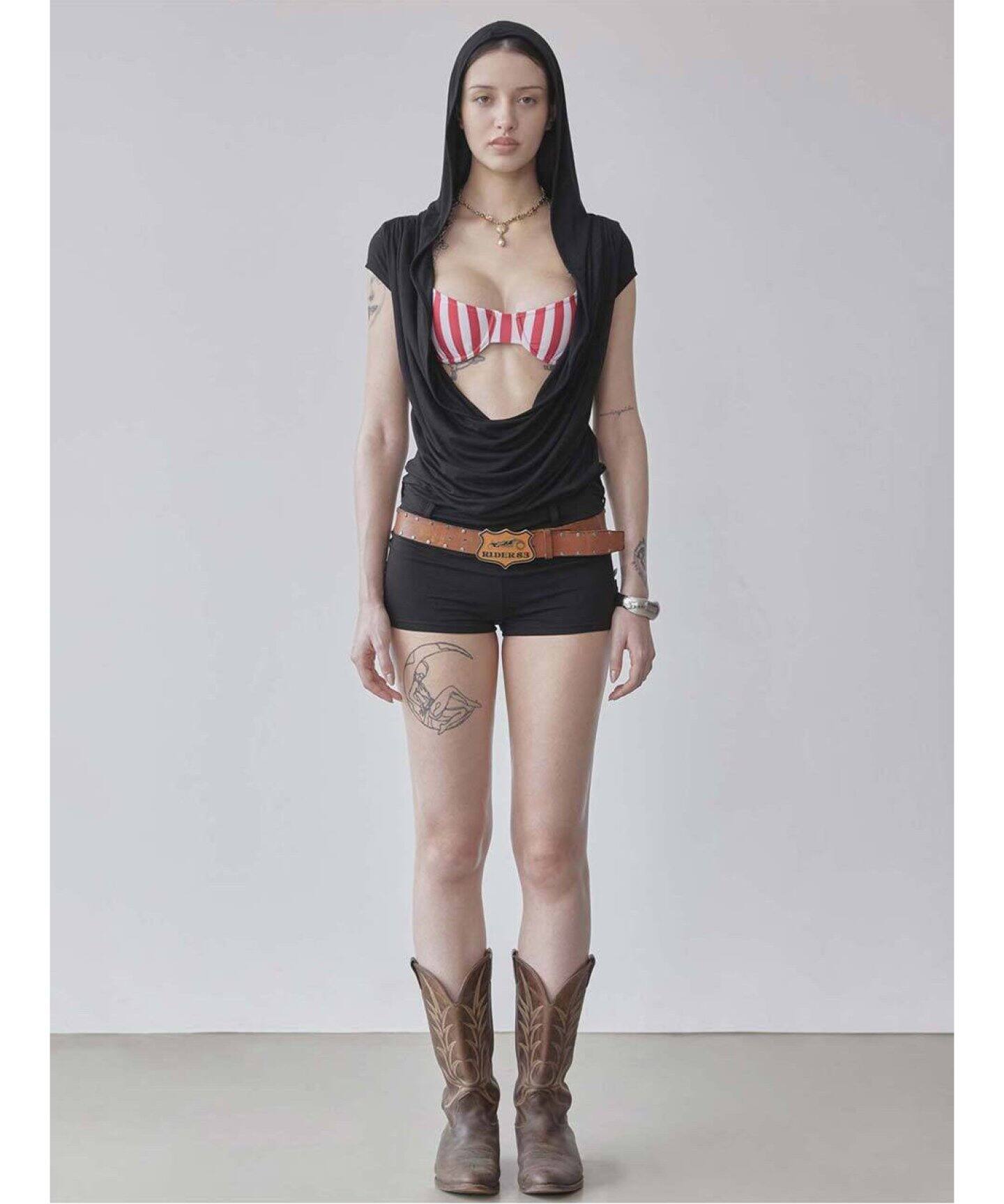 SCULPTOR/スカルプター】Marine Draped Romper SC25S305NAS（つなぎ