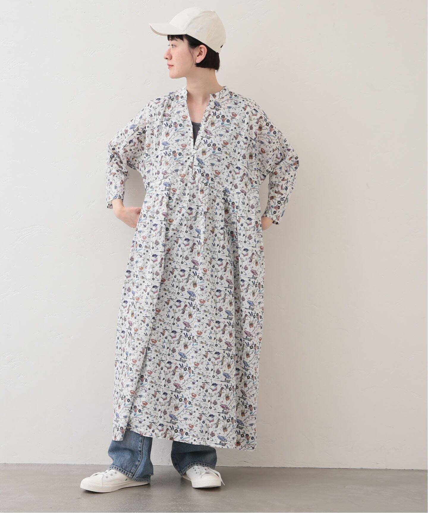 予約》リバティローンプリント ampleプルワンピース（ワンピース  