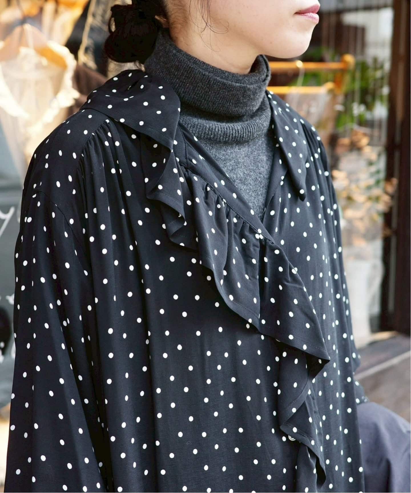 journal standard luxe ドット ローンフリルパフワンピース Cu/Rローン フリルパフワンピース（ワンピース）｜journal standard