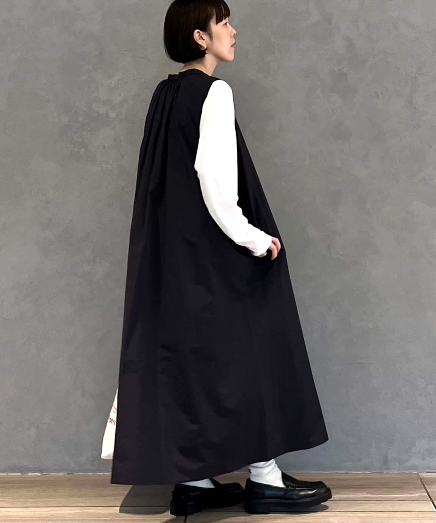 JOURNAL STANDARD　luxe 黒色ロングシャツワンピース journal standard luxe スタンドカラーシャツワンピース