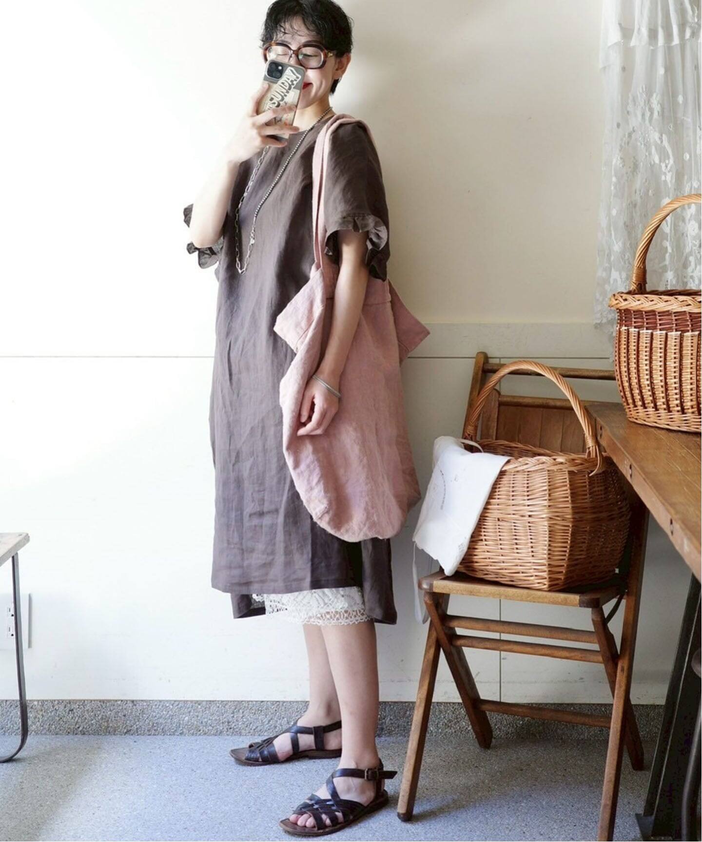 フレンチリネンフリルワンピース（ワンピース）｜journal