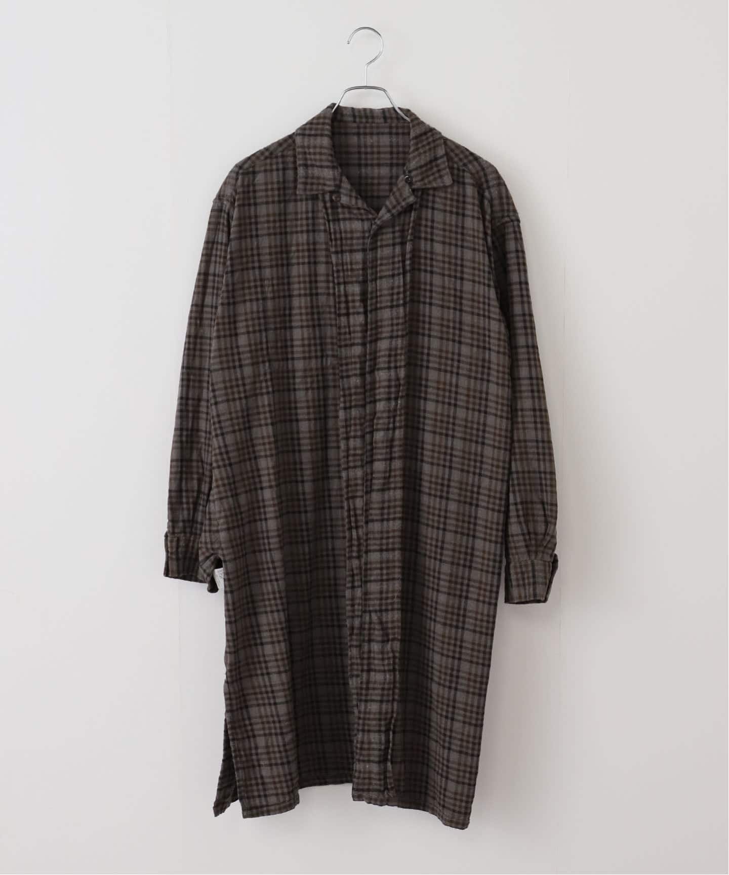 ジャーナルスタンダードラックス　HTS ロングシャツ HTS】CHECK OVERDYE LONG SHIRT（シャツ／ブラウス）｜journal