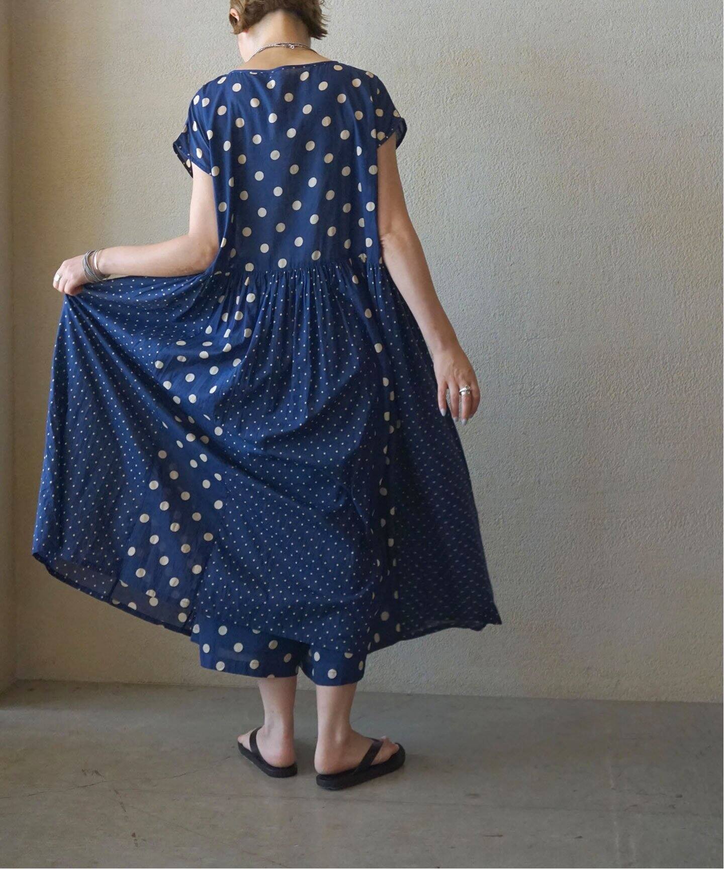 soil ドットオールインワン　ジャーナルスタンダードラックス　luxe SOIL】 DOT PRINT PATCHWORK DRESS（ワンピース）｜journal