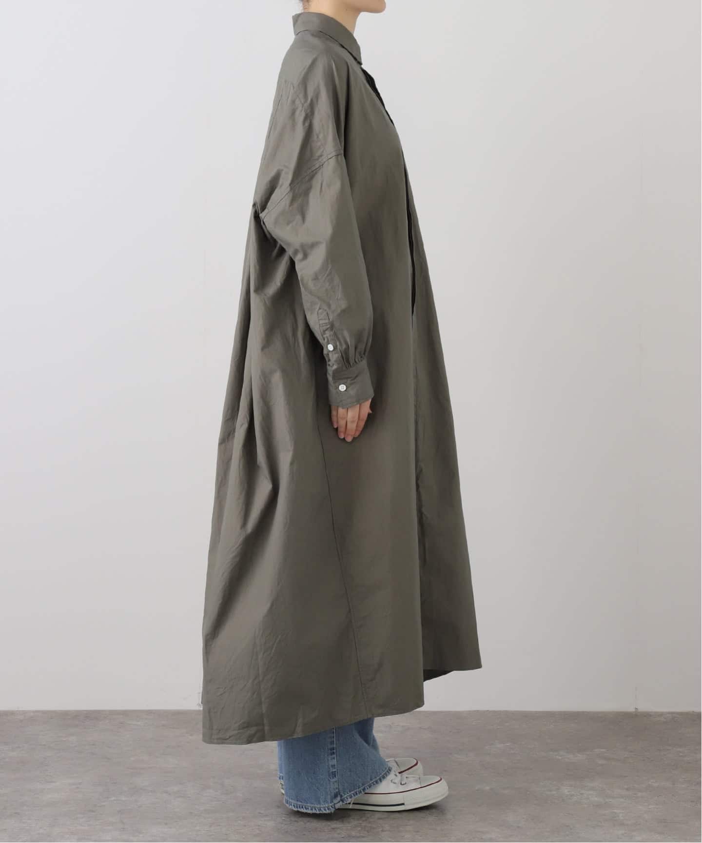 TOUJOURS 】COTTON Back Pleated Shirt Dress（ワンピース）｜journal