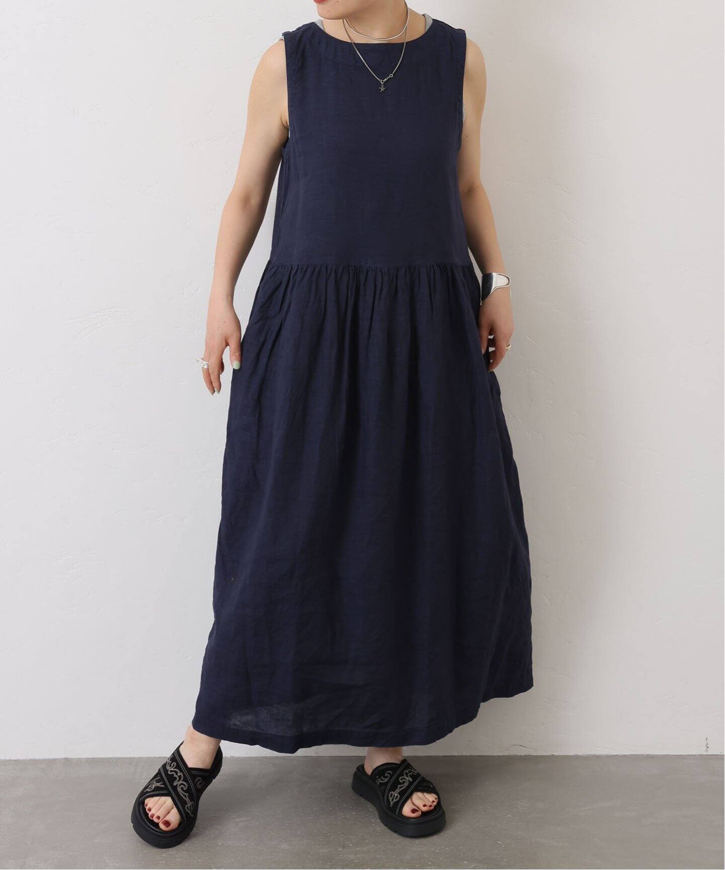 ジャーナルスタンダードラックス ARMEN リネンワンピース ARMEN】 LINEN PLAIN N/SL ONE-PIECE（ワンピース）｜journal