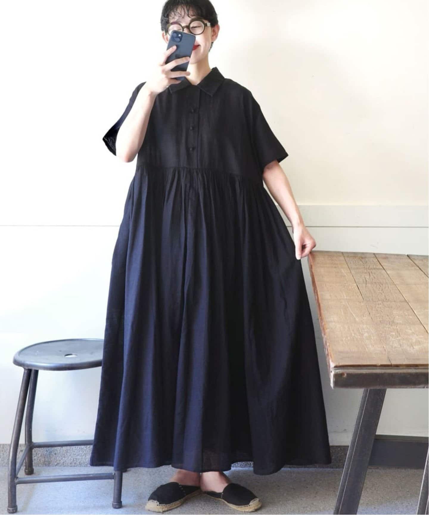 【Khadi ＆ Co】SS OPEN COLLAR DRESS