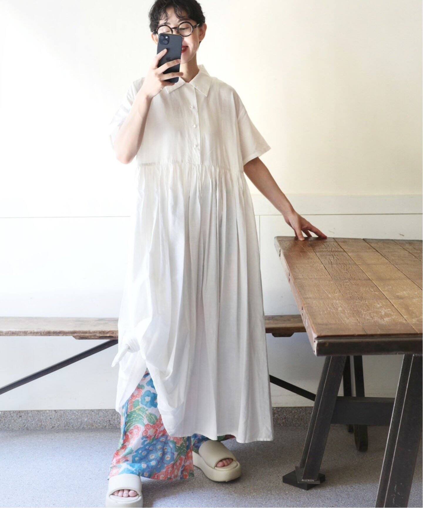 Khadi ＆ Co】SS OPEN COLLAR DRESS（ワンピース）｜journal standard 