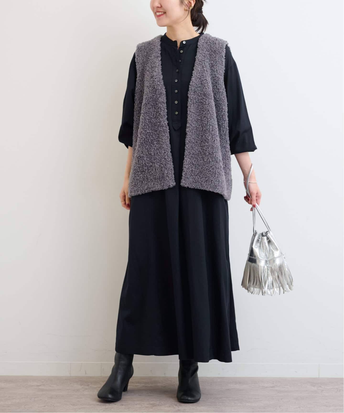 WEB限定》レーヨンツイルロングワンピース（ワンピース）｜JOURNAL