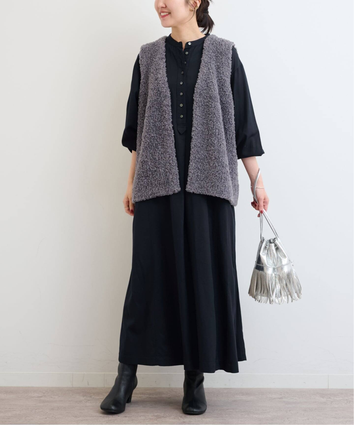 WEB限定》レーヨンツイルロングワンピース（ワンピース）｜JOURNAL 