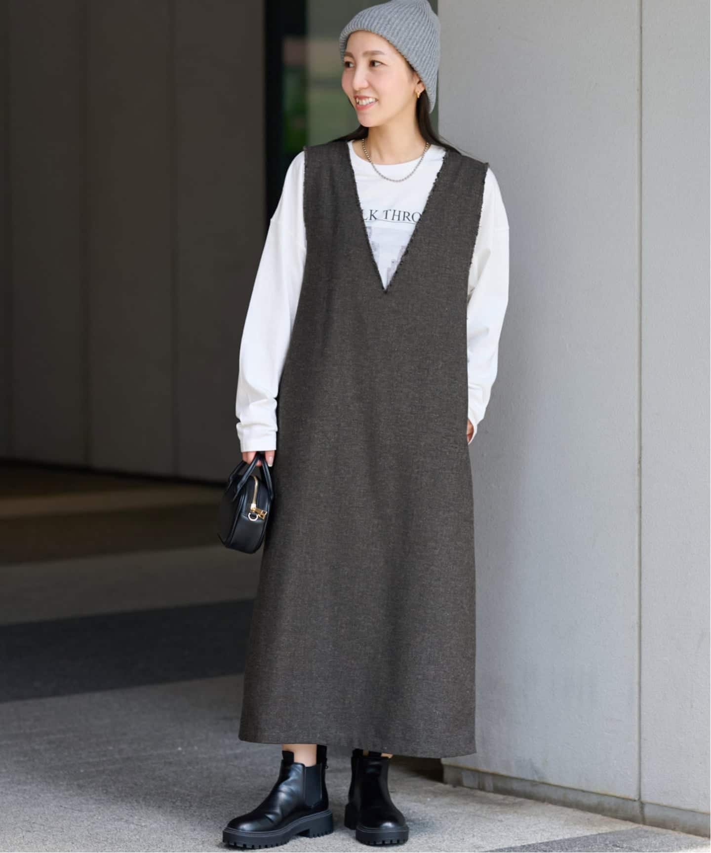 ジャーナルスタンダード レリューム（JOURNAL STANDARD relume）/ヘリンボンジャンパースカート ヘリンボンジャンパースカート（ワンピース）｜JOURNAL STANDARD